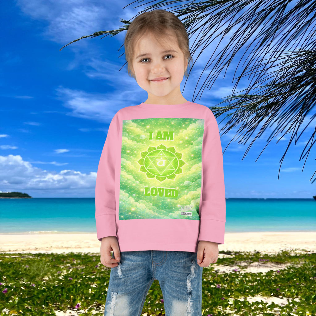 BE DIVINE™ Heart Chakra Toddler Long Sleeve Tee | Love & Compassion Affirmation Shirt