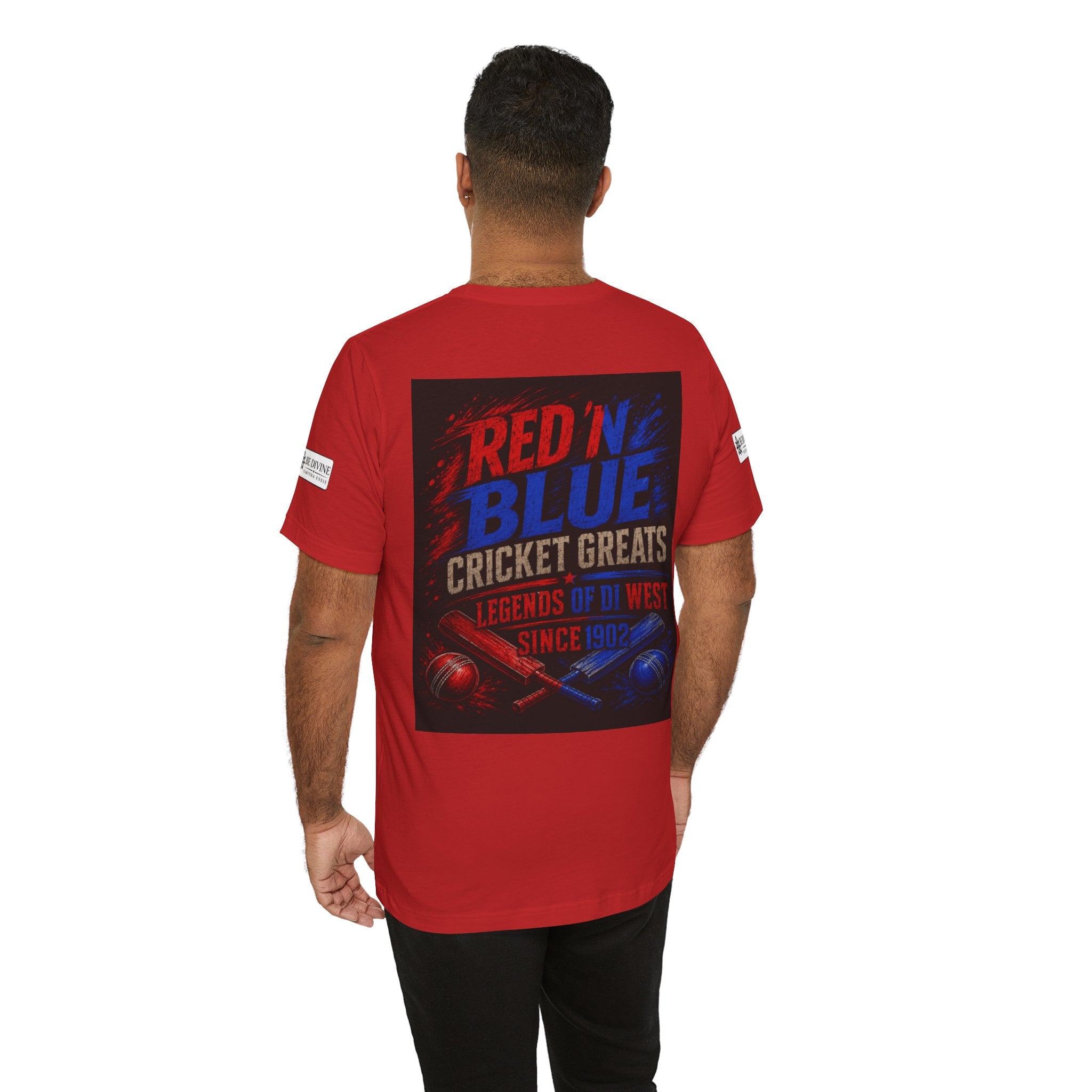 BE DIVINE™ Red ’N Blue Cricket Greats Tee