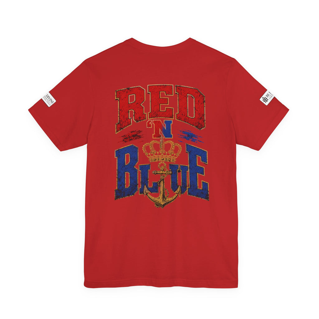 BE DIVINE™ RED 'N BLUE Tee – Crown 'N Anchor Edition