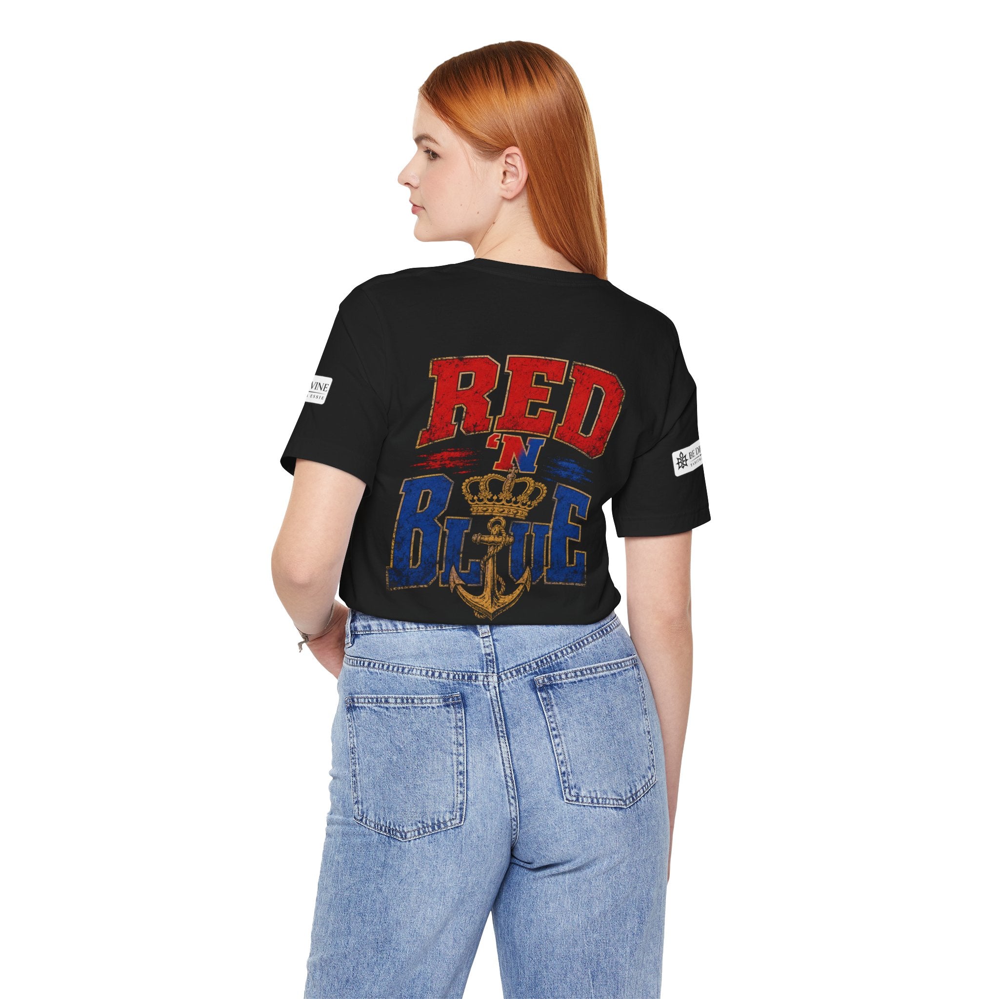 BE DIVINE™ RED 'N BLUE Tee – Crown 'N Anchor Edition