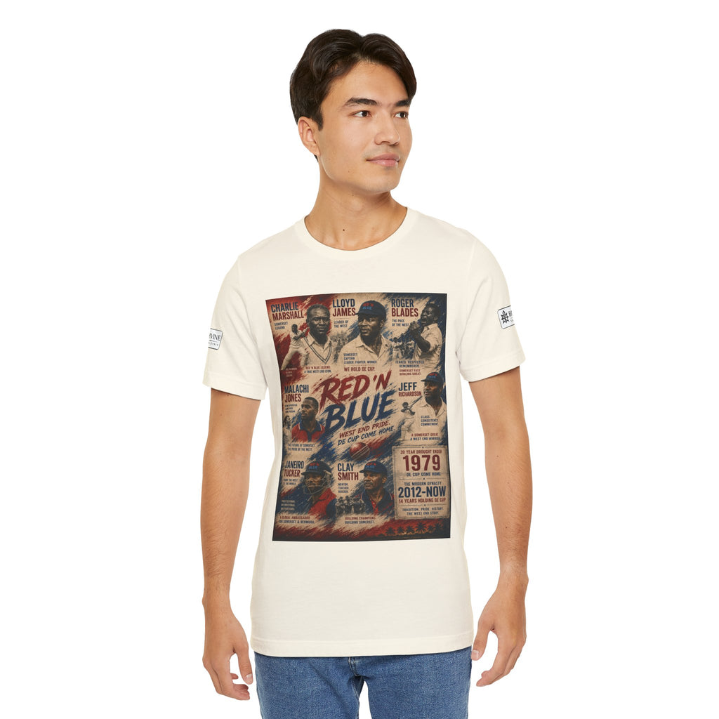 BE DIVINE™ Red ’N Blue Cricket Greats Tee