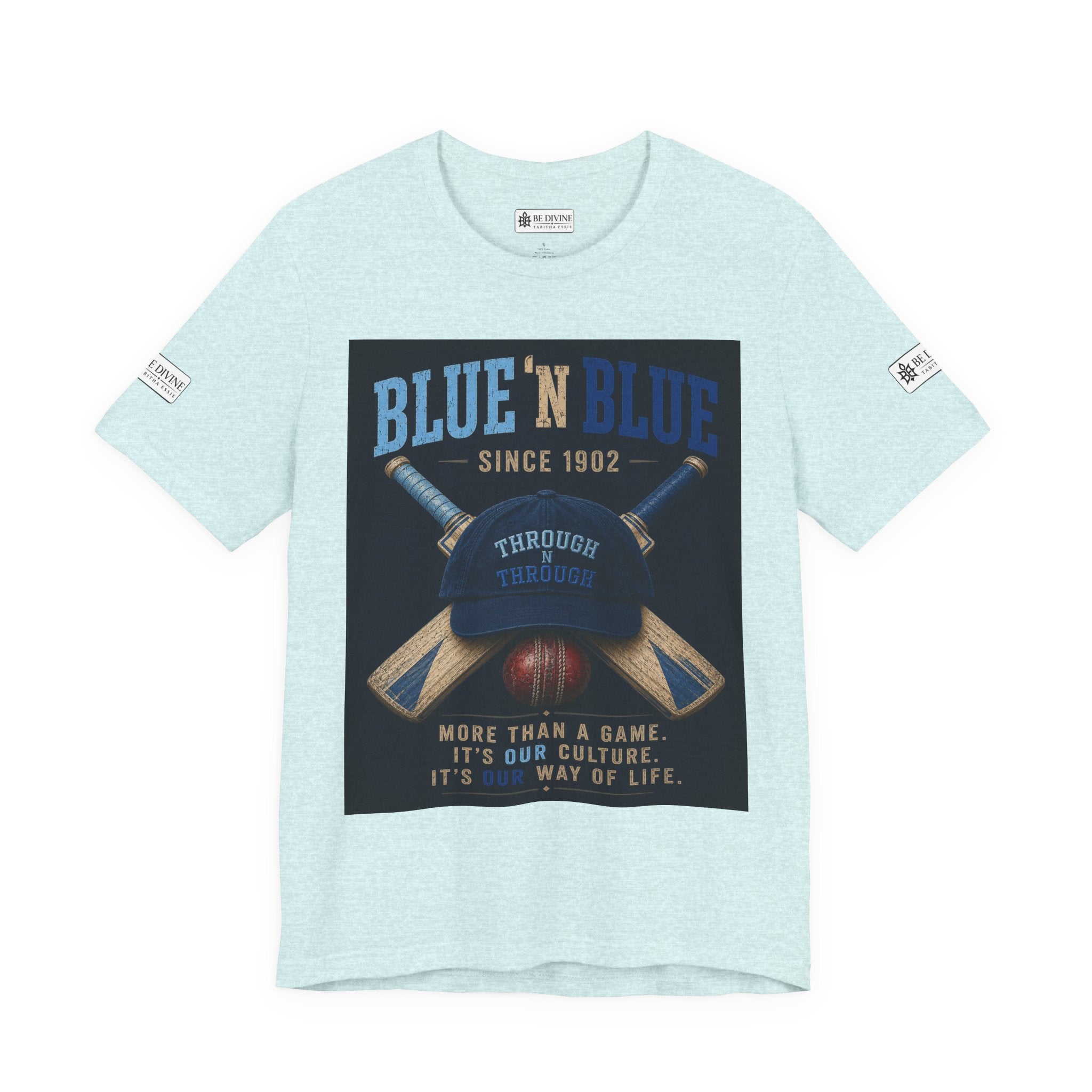 BE DIVINE™ Blue 'N Blue Since 1902 – Through 'N Through Heritage Tee