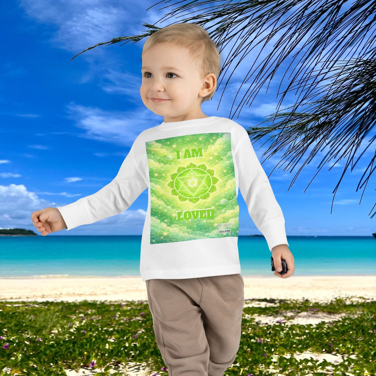 BE DIVINE™ Heart Chakra Toddler Long Sleeve Tee | Love & Compassion Affirmation Shirt