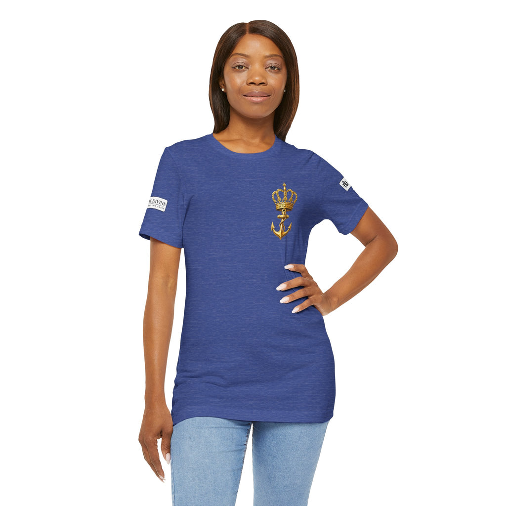 BE DIVINE™ Premium Minimal Crown 'N Anchor Tee – Black & Gold Edition