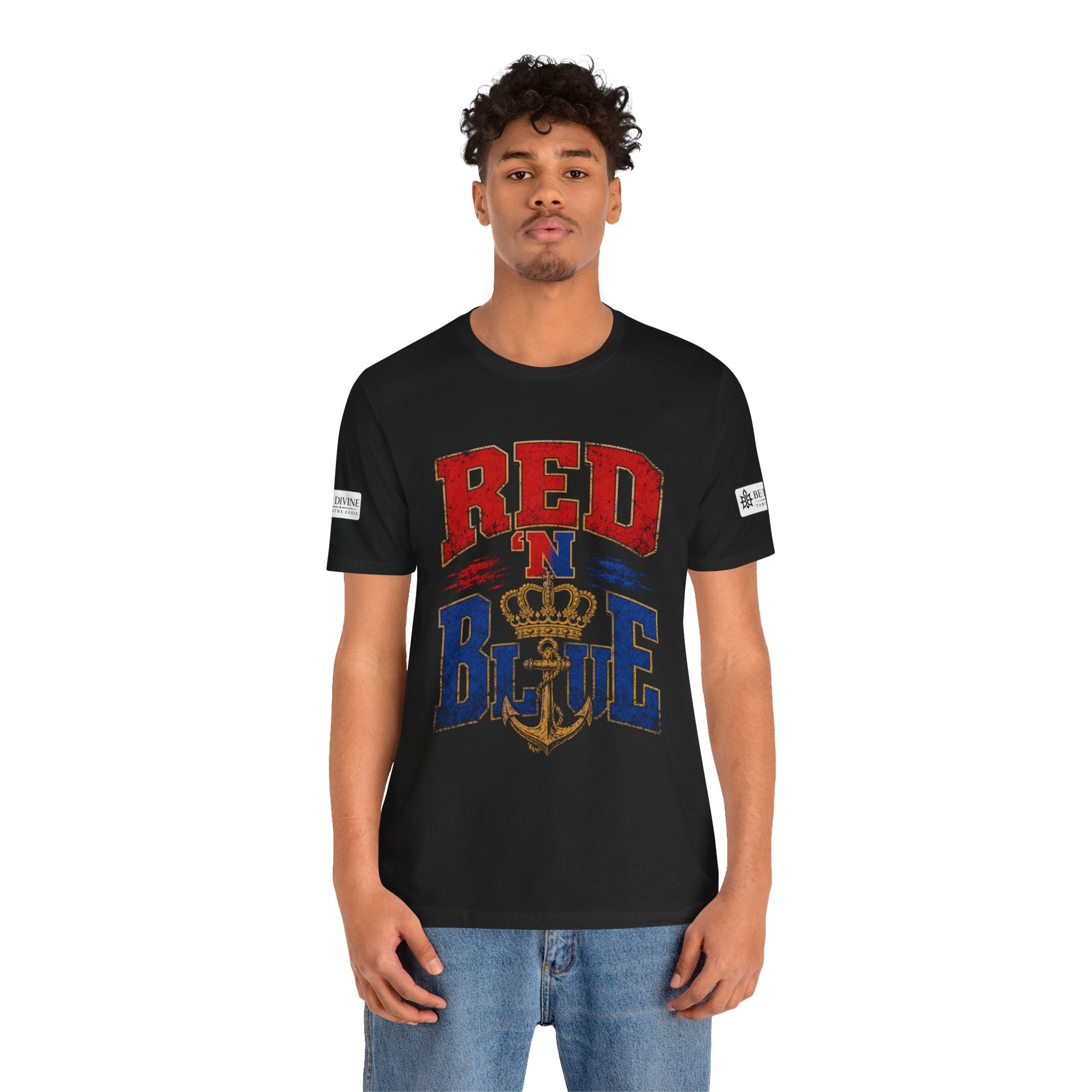 BE DIVINE™ RED 'N BLUE Tee – Crown 'N Anchor Edition
