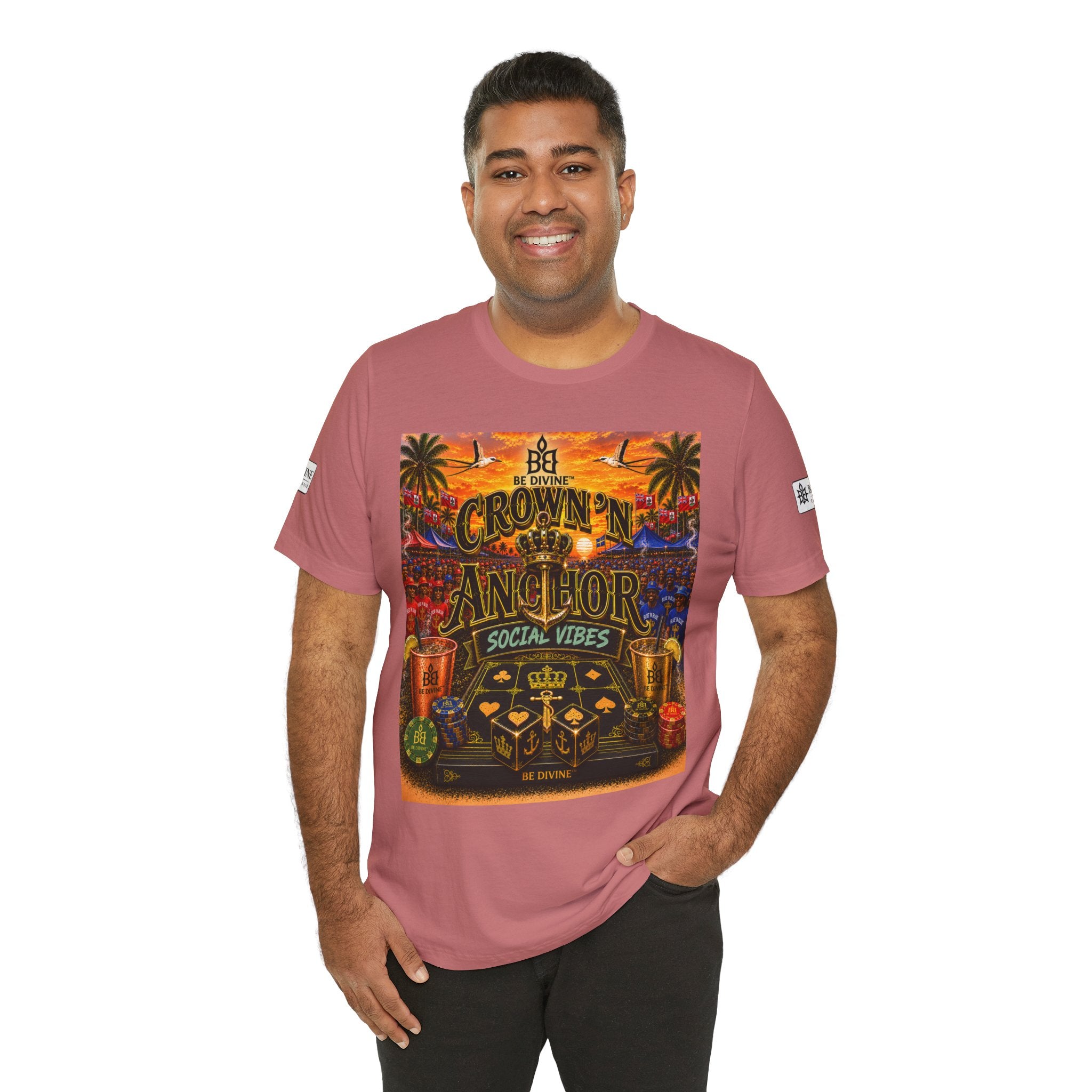 BE DIVINE™ Cup Match Social Vibes Tee – Crown 'N Anchor Edition