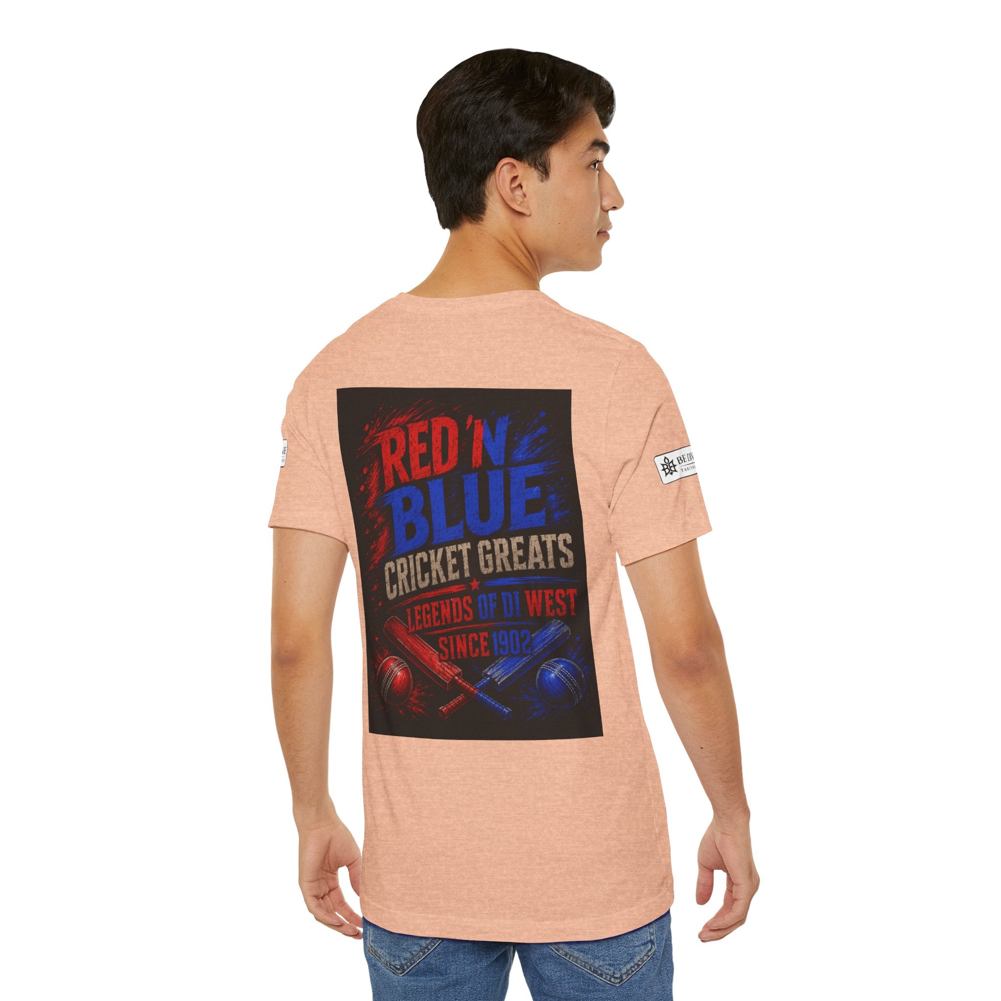 BE DIVINE™ Red ’N Blue Cricket Greats Tee