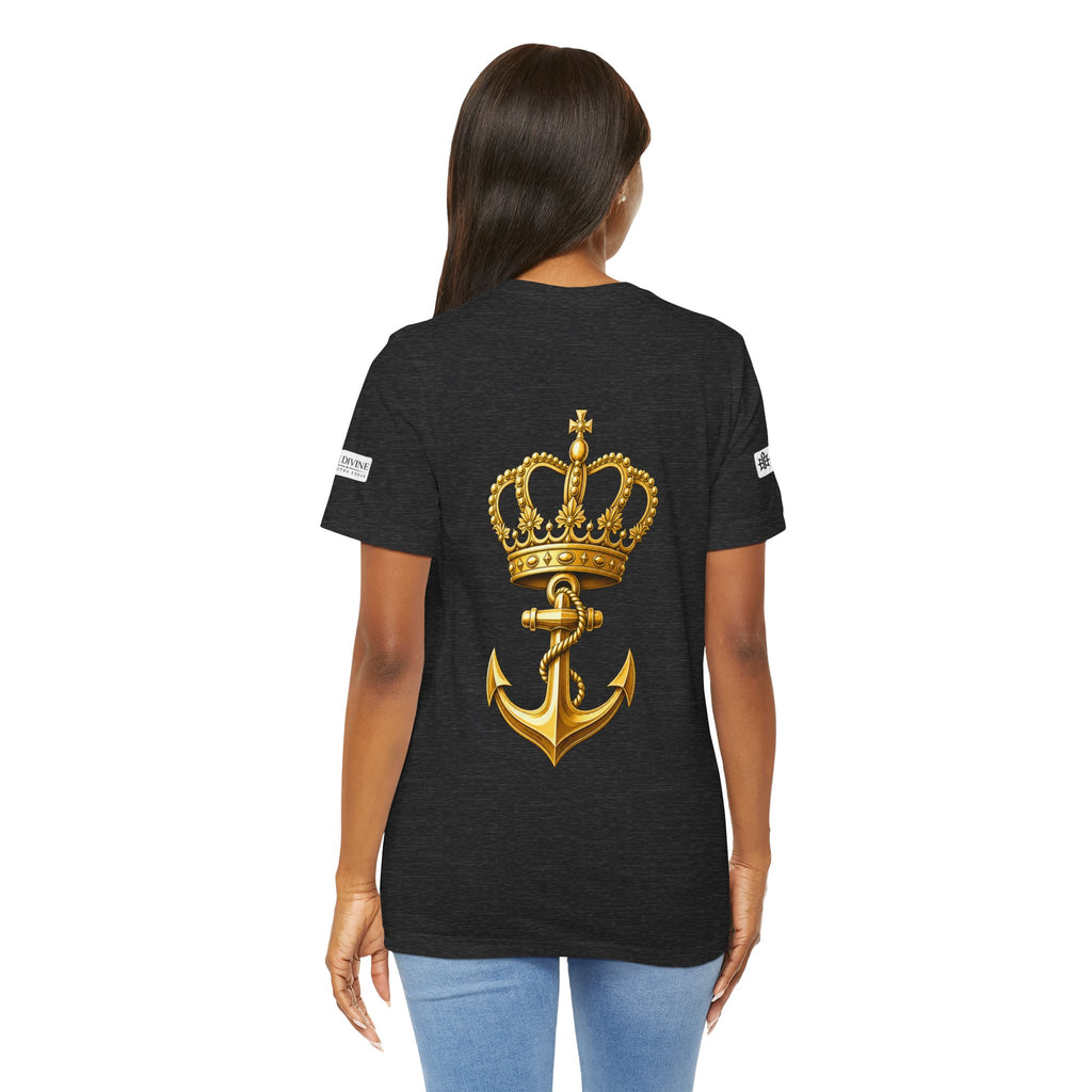 BE DIVINE™ Premium Minimal Crown 'N Anchor Tee – Black & Gold Edition