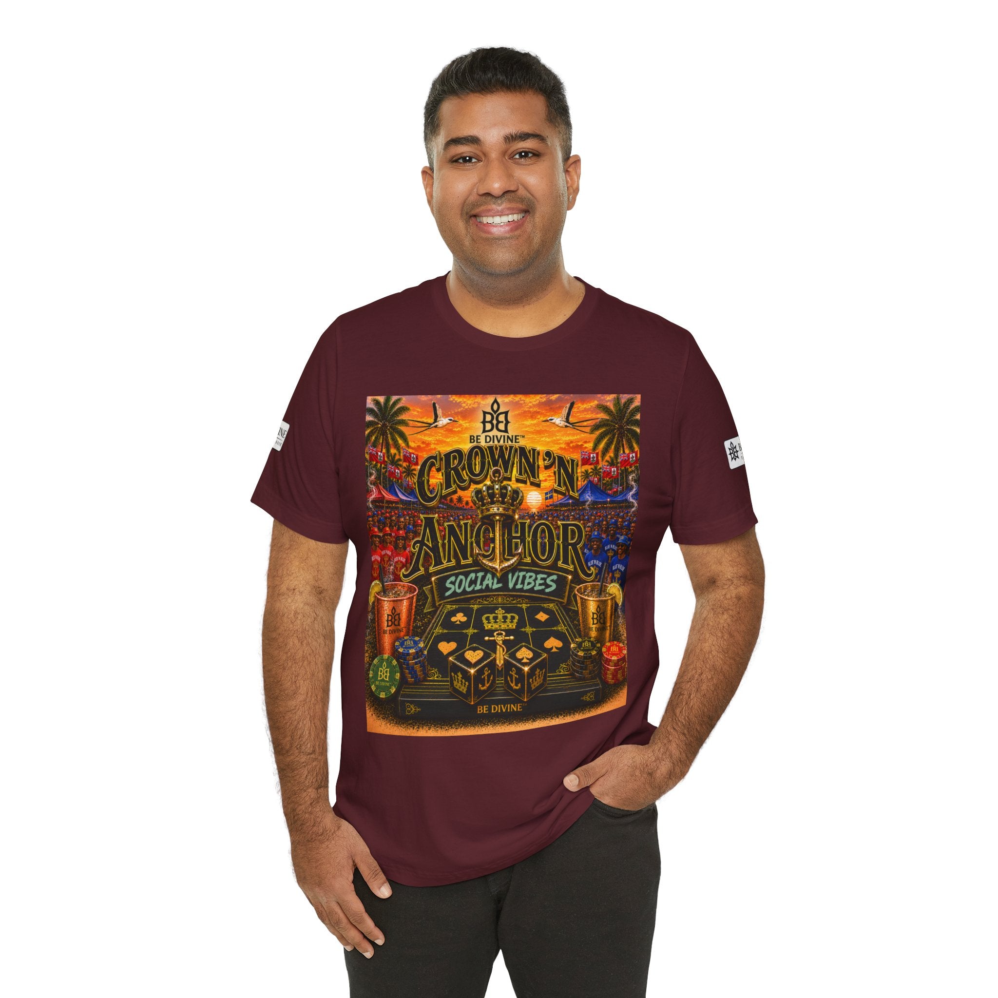 BE DIVINE™ Cup Match Social Vibes Tee – Crown 'N Anchor Edition