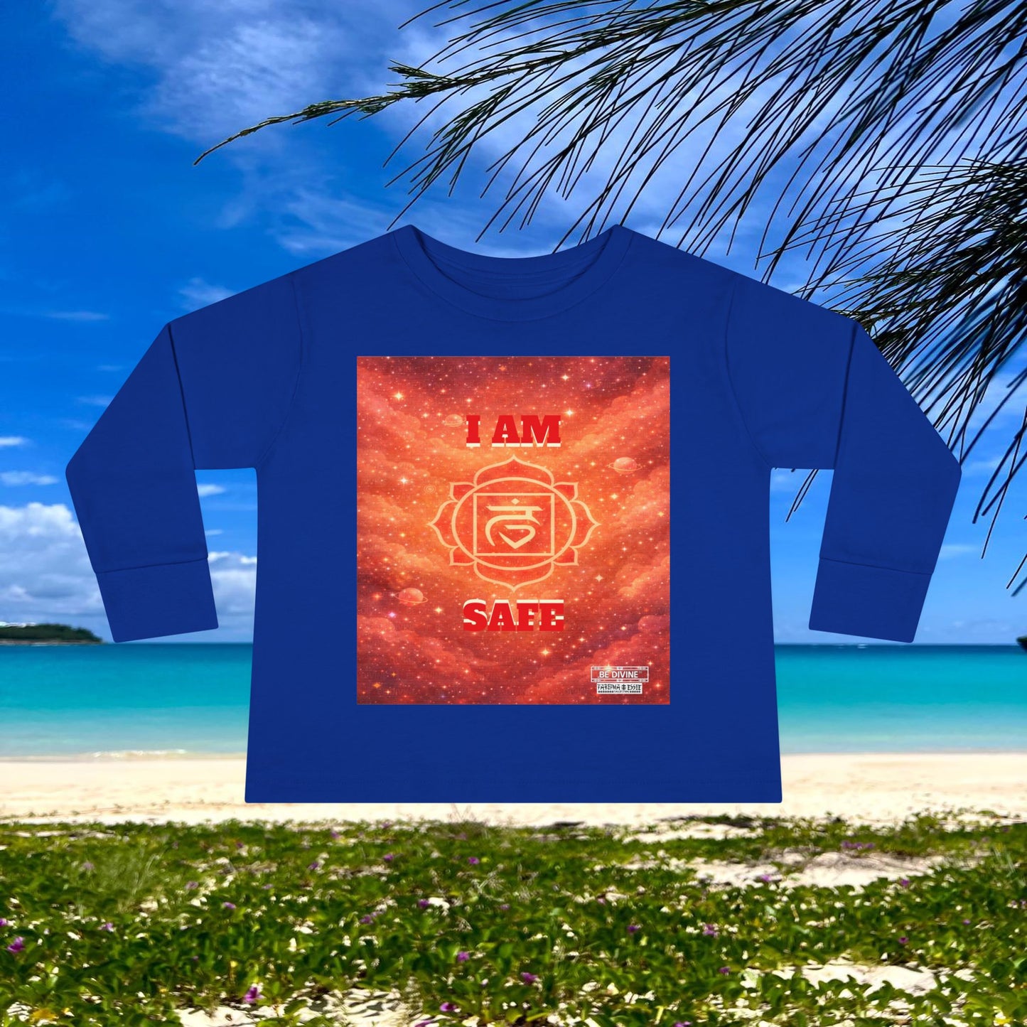 BE DIVINE™ Root Chakra Toddler Long Sleeve Tee | Safety & Security Affirmation Shirt