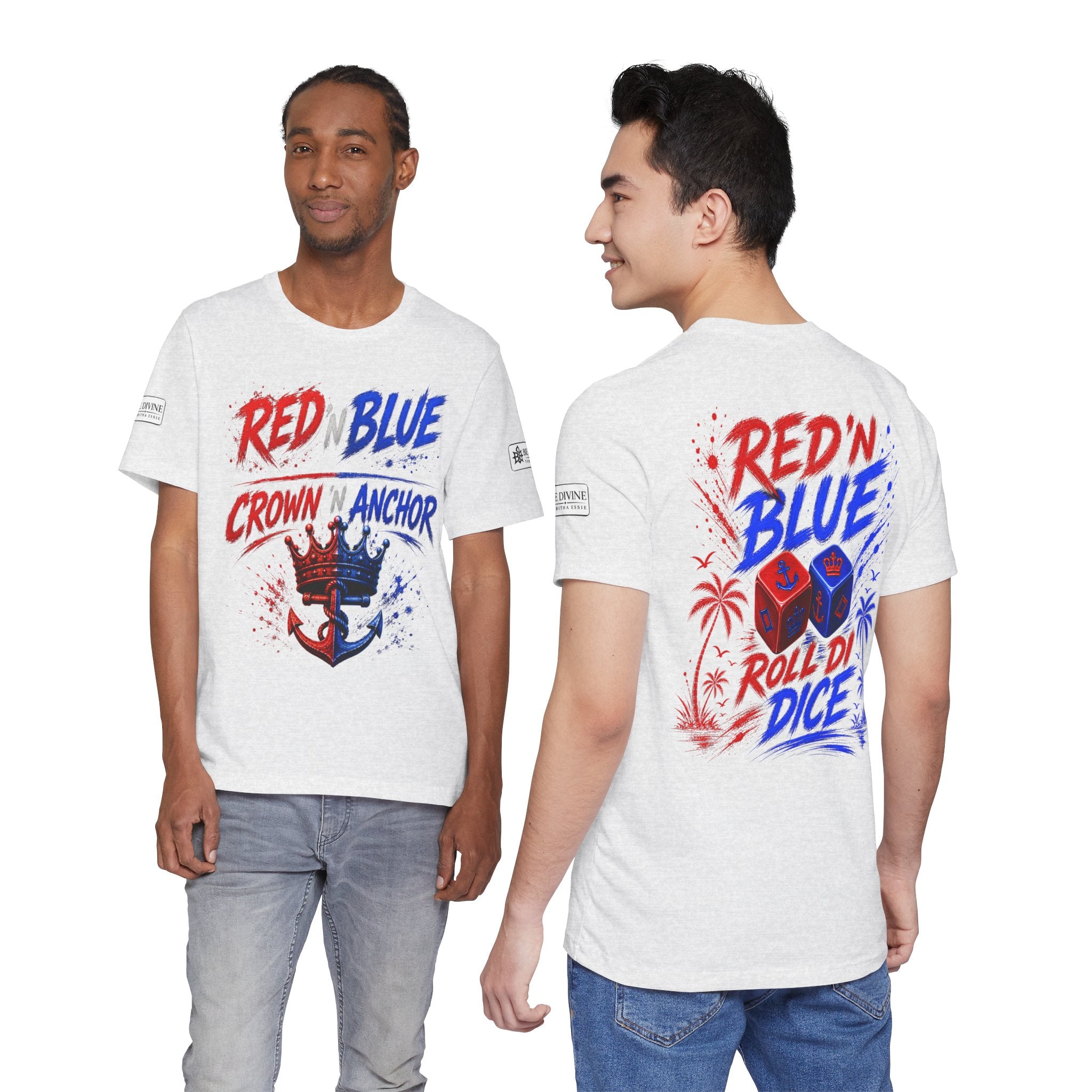 BE DIVINE™ Red ’N Blue Crown ’N Anchor Tee