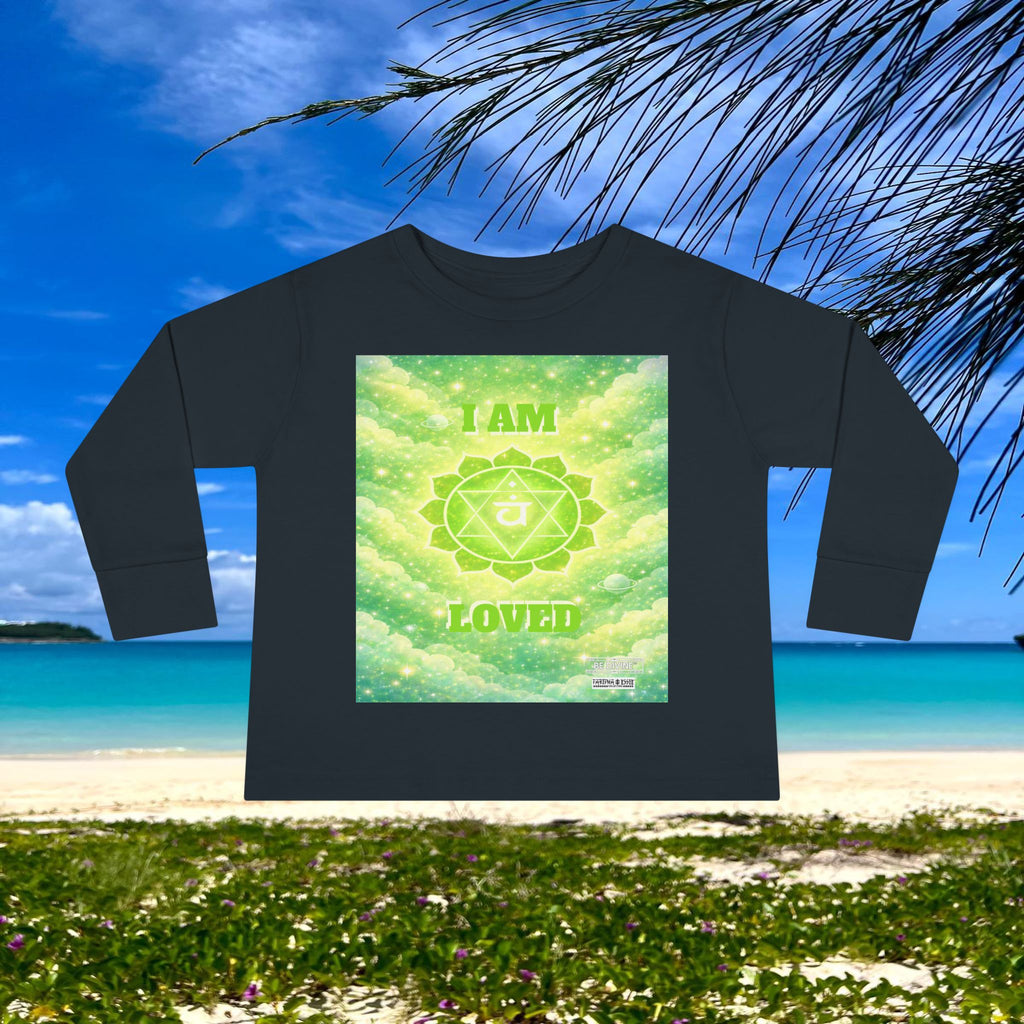 BE DIVINE™ Heart Chakra Toddler Long Sleeve Tee | Love & Compassion Affirmation Shirt