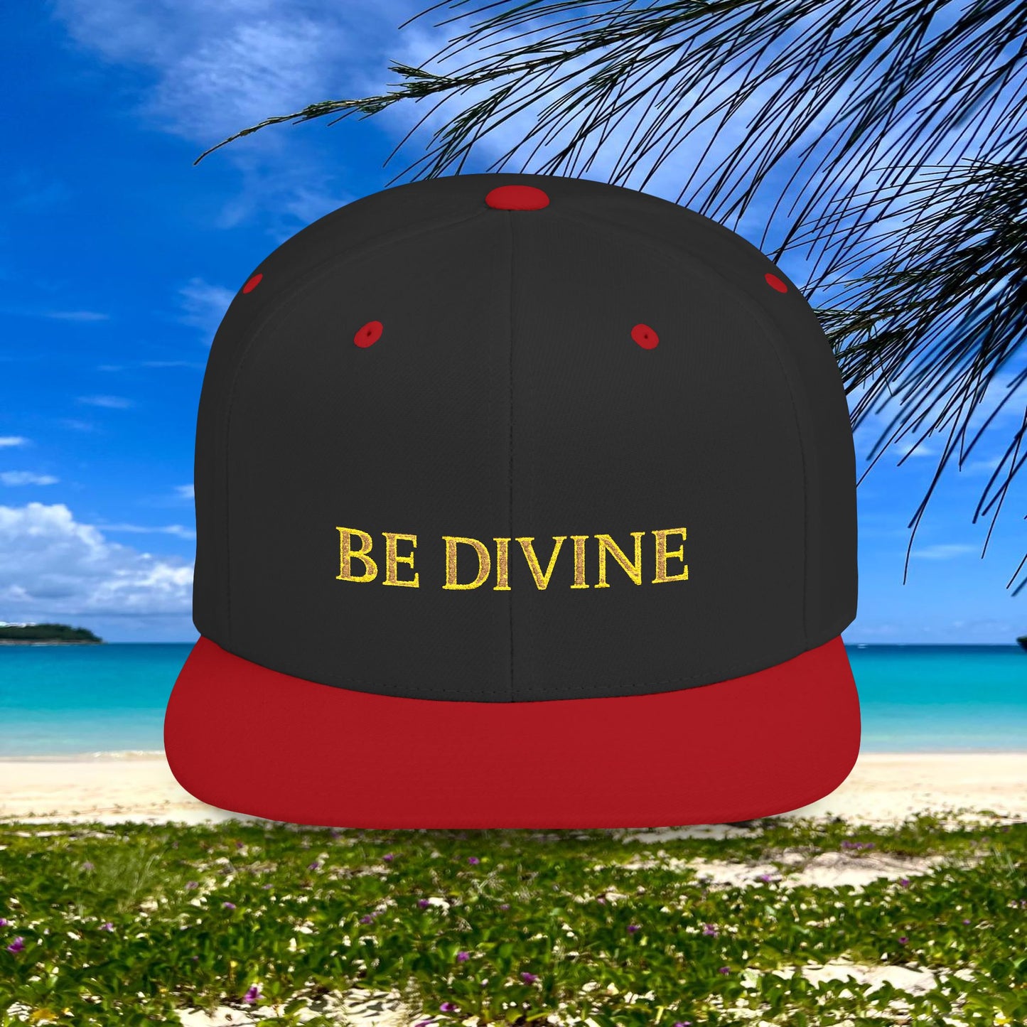 BE DIVINE™ Premium Snapback Cap – Embroidered Gold