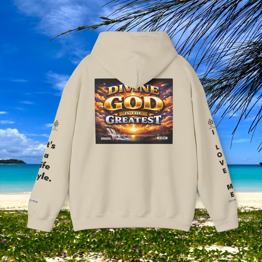 BE DIVINE™ Unisex Heavy Blend Hoodie – Divine God Is the Greatest Faith Statement Sweatshirt