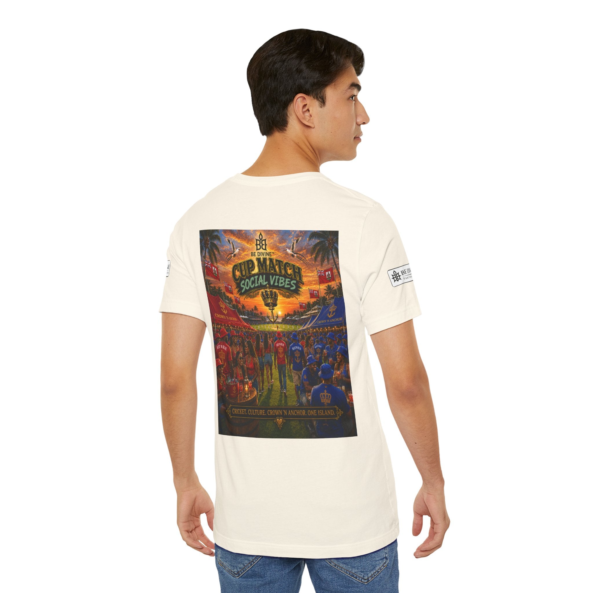 BE DIVINE™ Cup Match Social Vibes Tee – Crown 'N Anchor Edition