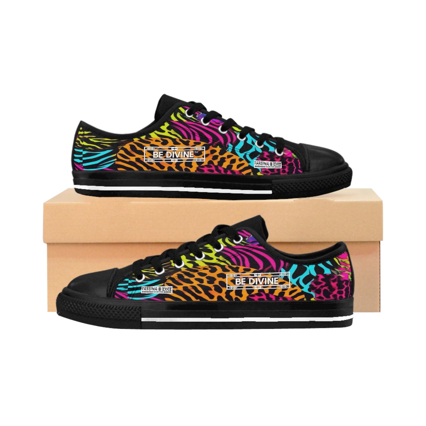 BE DIVINE™ Neon Jungle Sneakers – Bold Animal Print Women’s Shoes