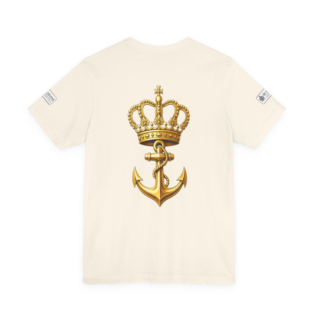 BE DIVINE™ Premium Minimal Crown 'N Anchor Tee – Black & Gold Edition