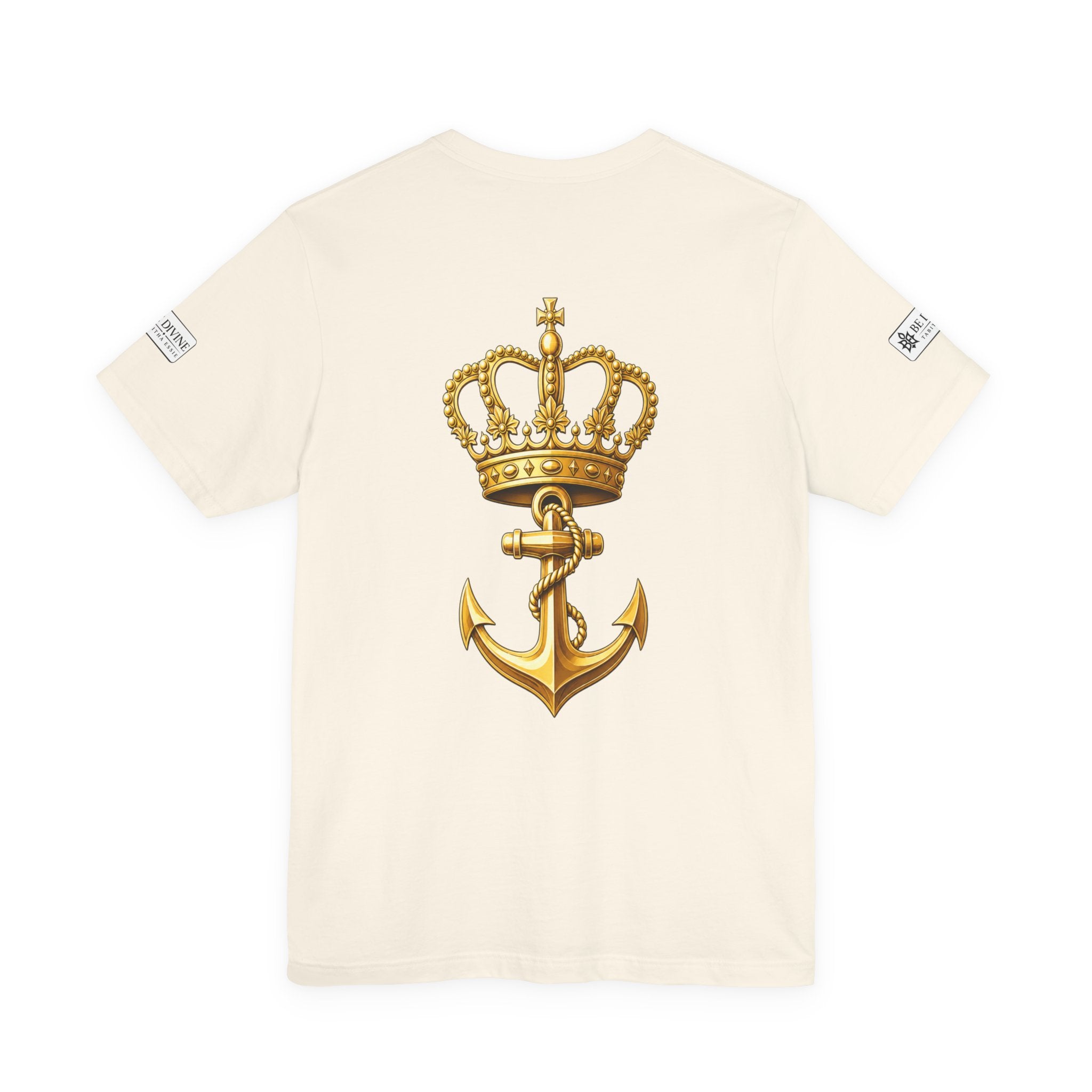 BE DIVINE™ Premium Minimal Crown 'N Anchor Tee – Black & Gold Edition