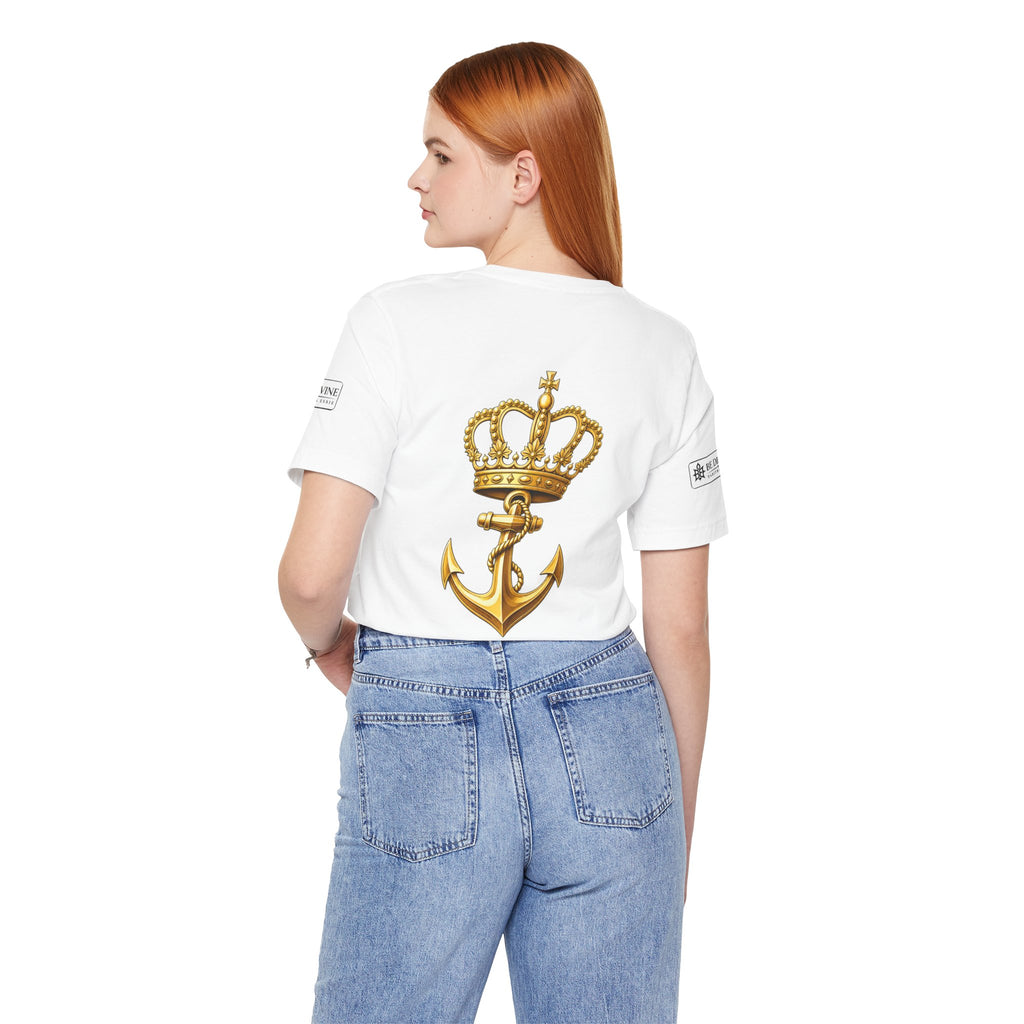 BE DIVINE™ Premium Minimal Crown 'N Anchor Tee – Black & Gold Edition