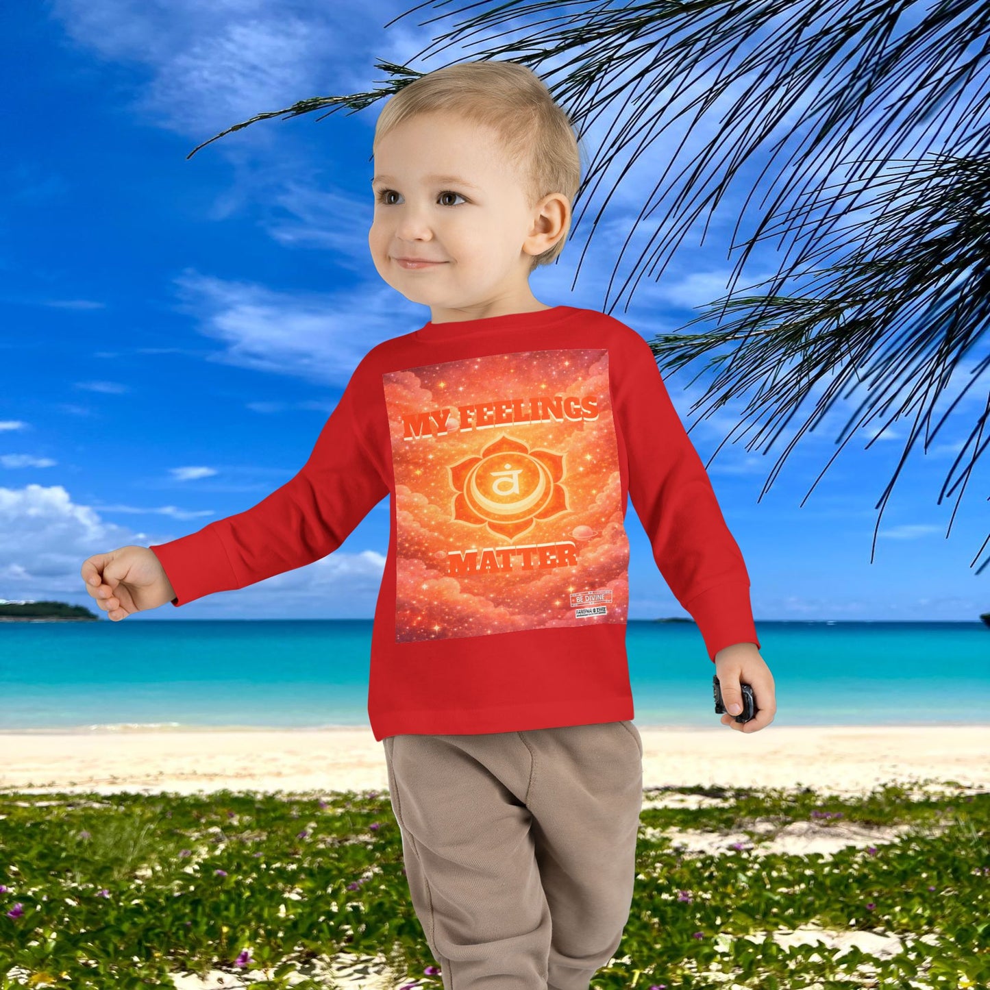 BE DIVINE™ Sacral Chakra Toddler Long Sleeve Tee | Emotional Expression & Creativity Shirt