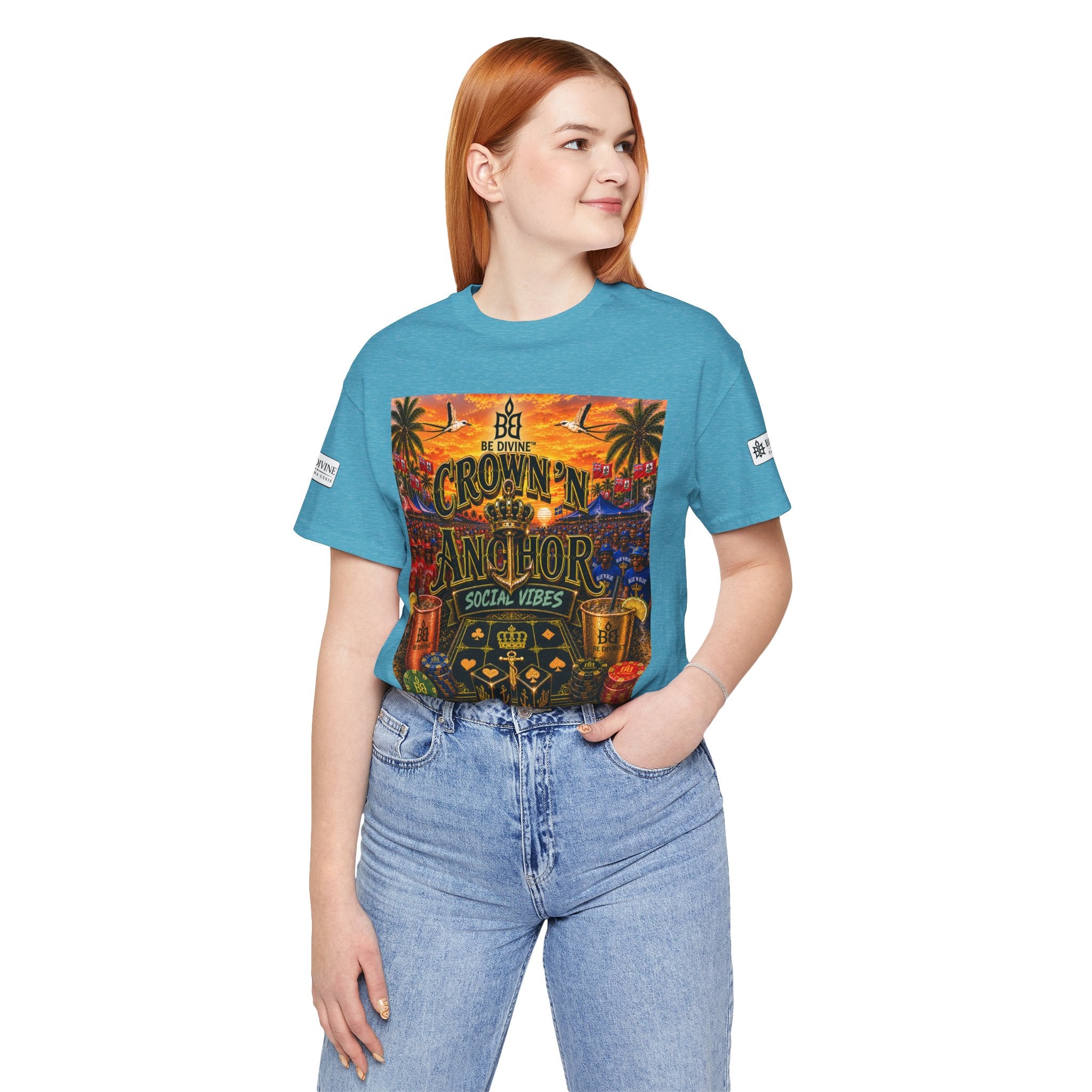 BE DIVINE™ Cup Match Social Vibes Tee – Crown 'N Anchor Edition