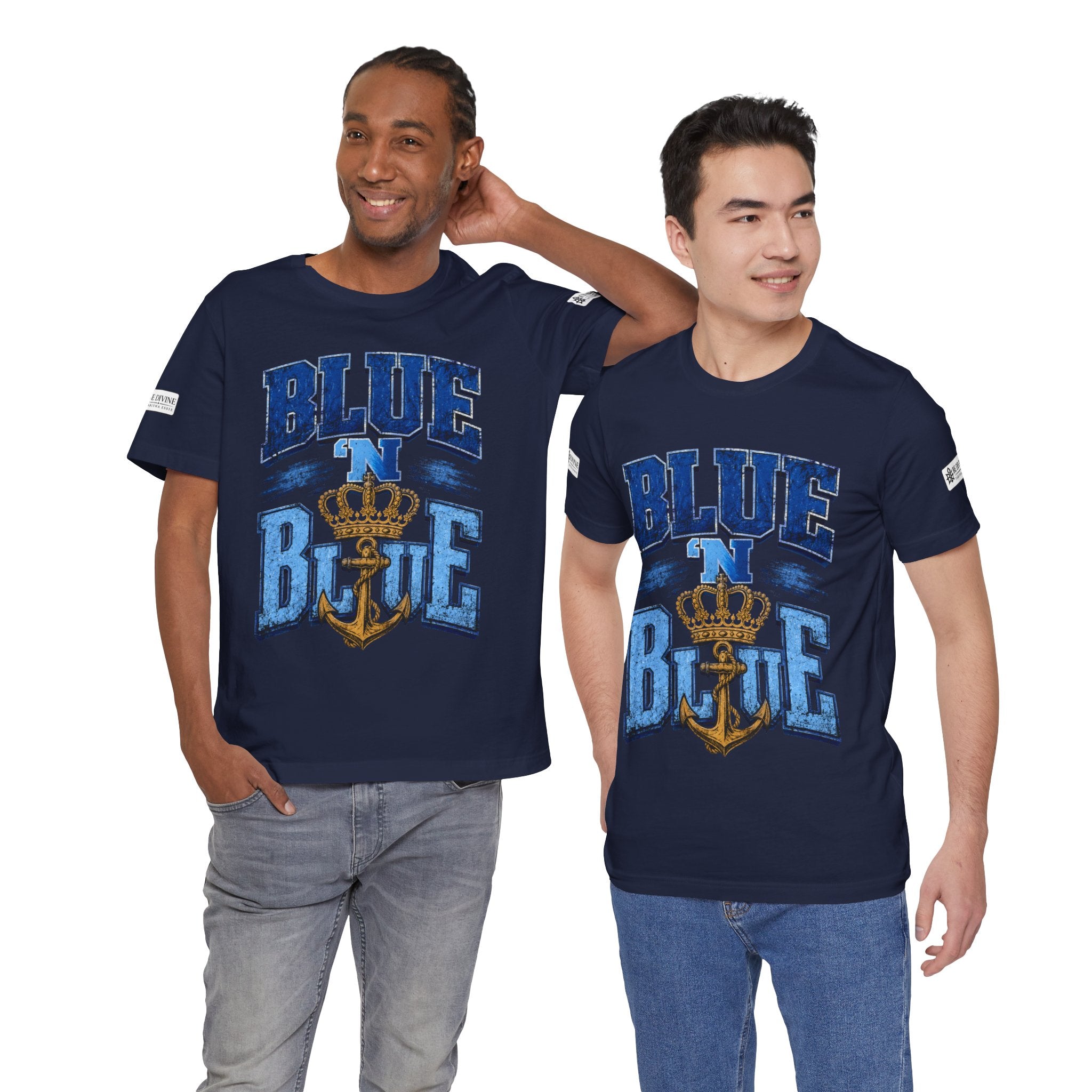 BE DIVINE™ BLUE 'N BLUE T-Shirt – Crown 'N Anchor Edition