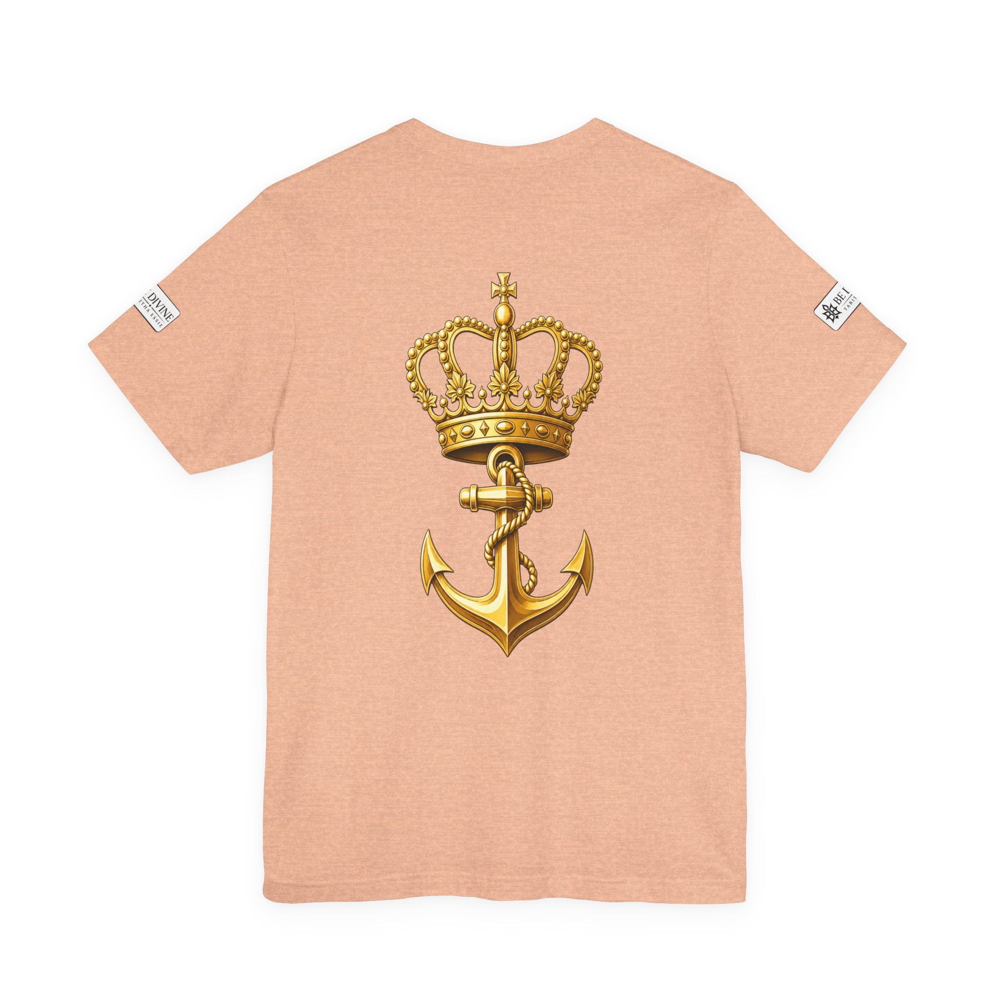BE DIVINE™ Premium Minimal Crown 'N Anchor Tee – Black & Gold Edition
