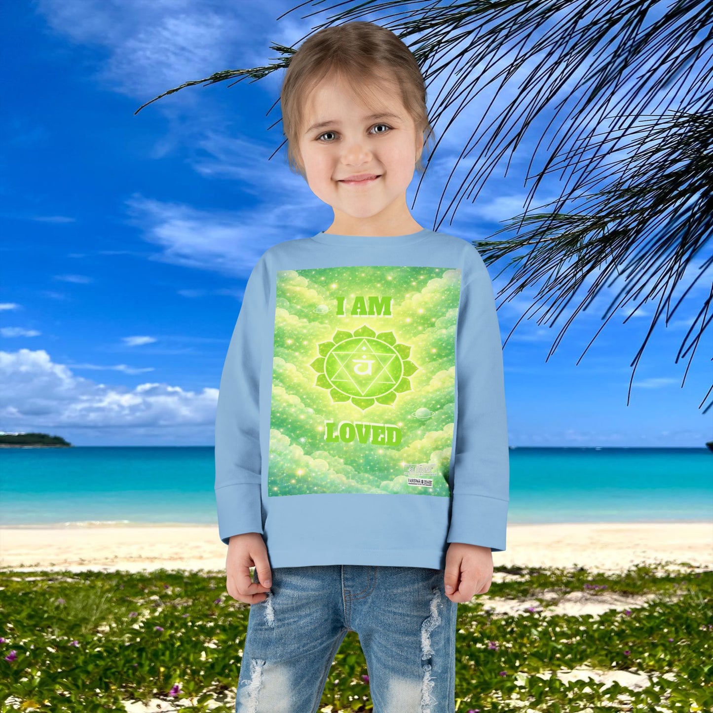 BE DIVINE™ Heart Chakra Toddler Long Sleeve Tee | Love & Compassion Affirmation Shirt
