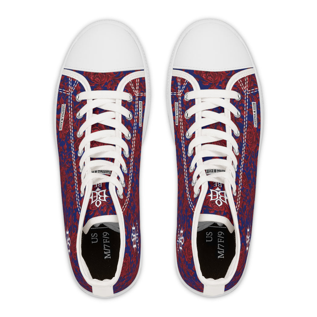 BE DIVINE™ Somerset Red Roses High Top Canvas Sneakers by Tabitha Essie