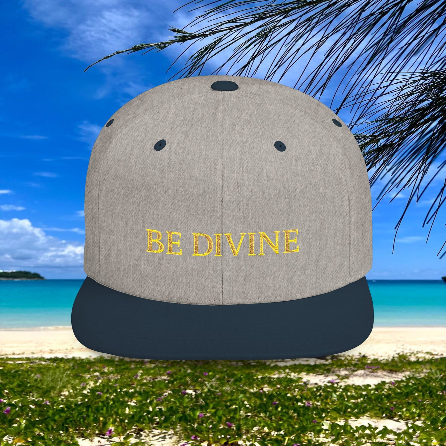 BE DIVINE™ Premium Snapback Cap – Embroidered Gold