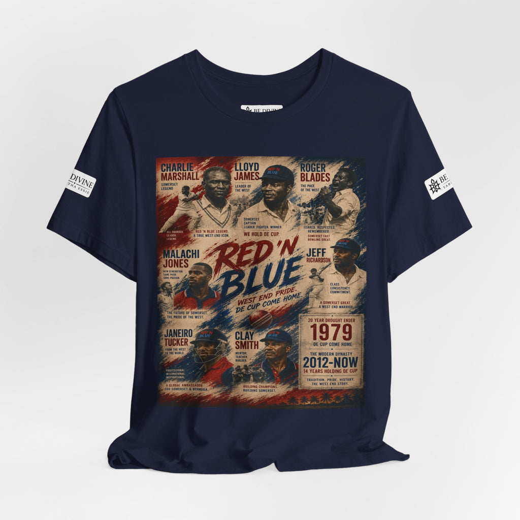 BE DIVINE™ Red ’N Blue Cricket Greats Tee