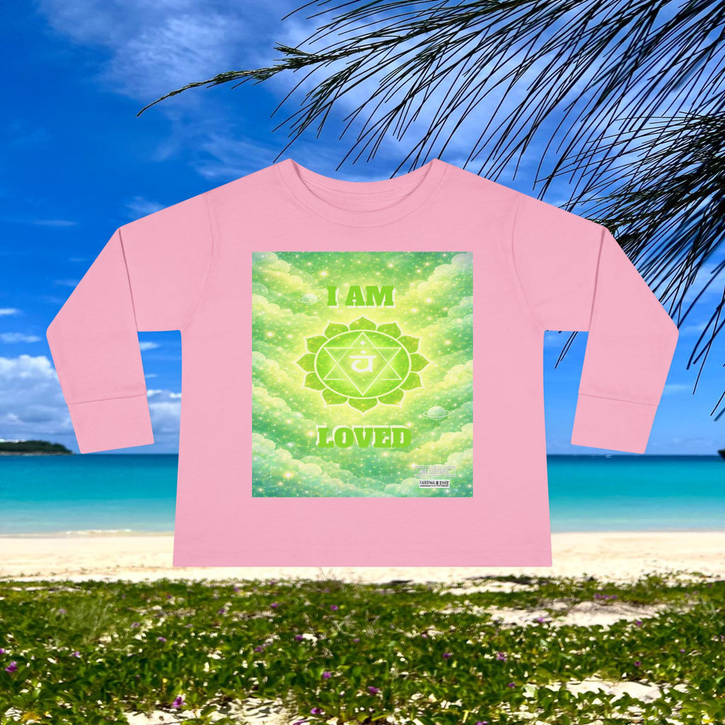 BE DIVINE™ Heart Chakra Toddler Long Sleeve Tee | Love & Compassion Affirmation Shirt