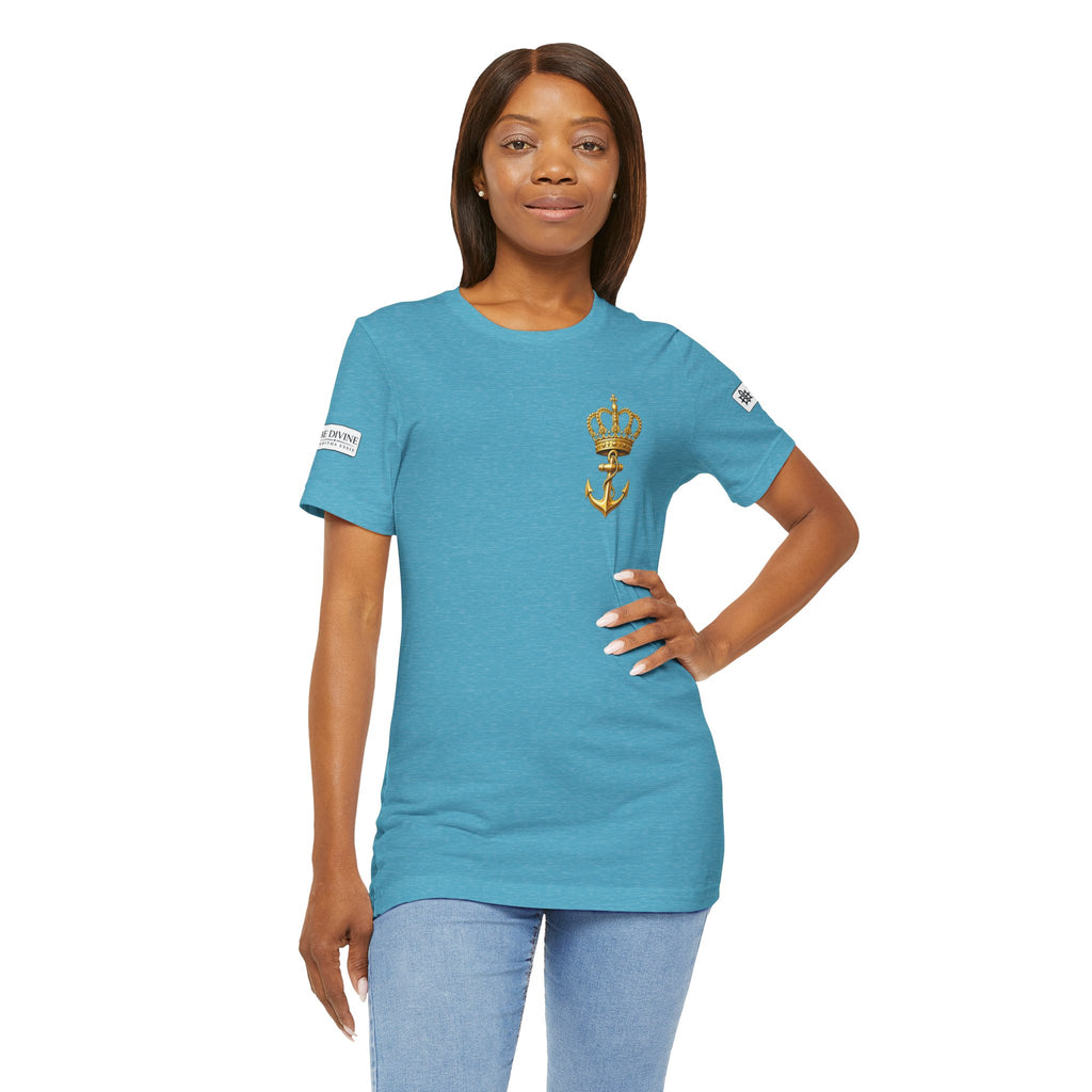 BE DIVINE™ Premium Minimal Crown 'N Anchor Tee – Black & Gold Edition