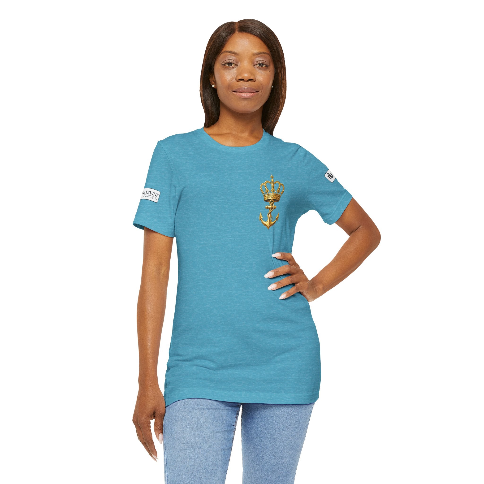 BE DIVINE™ Premium Minimal Crown 'N Anchor Tee – Black & Gold Edition