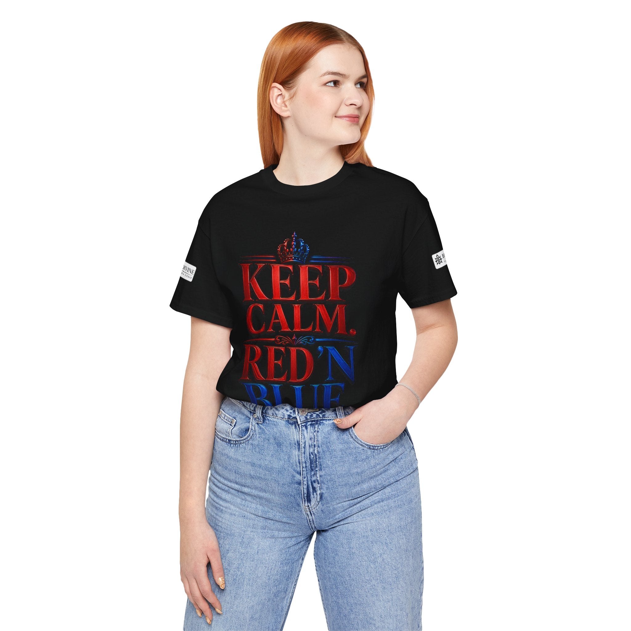 BE DIVINE™ Keep Calm. Red ’N Blue. Tee