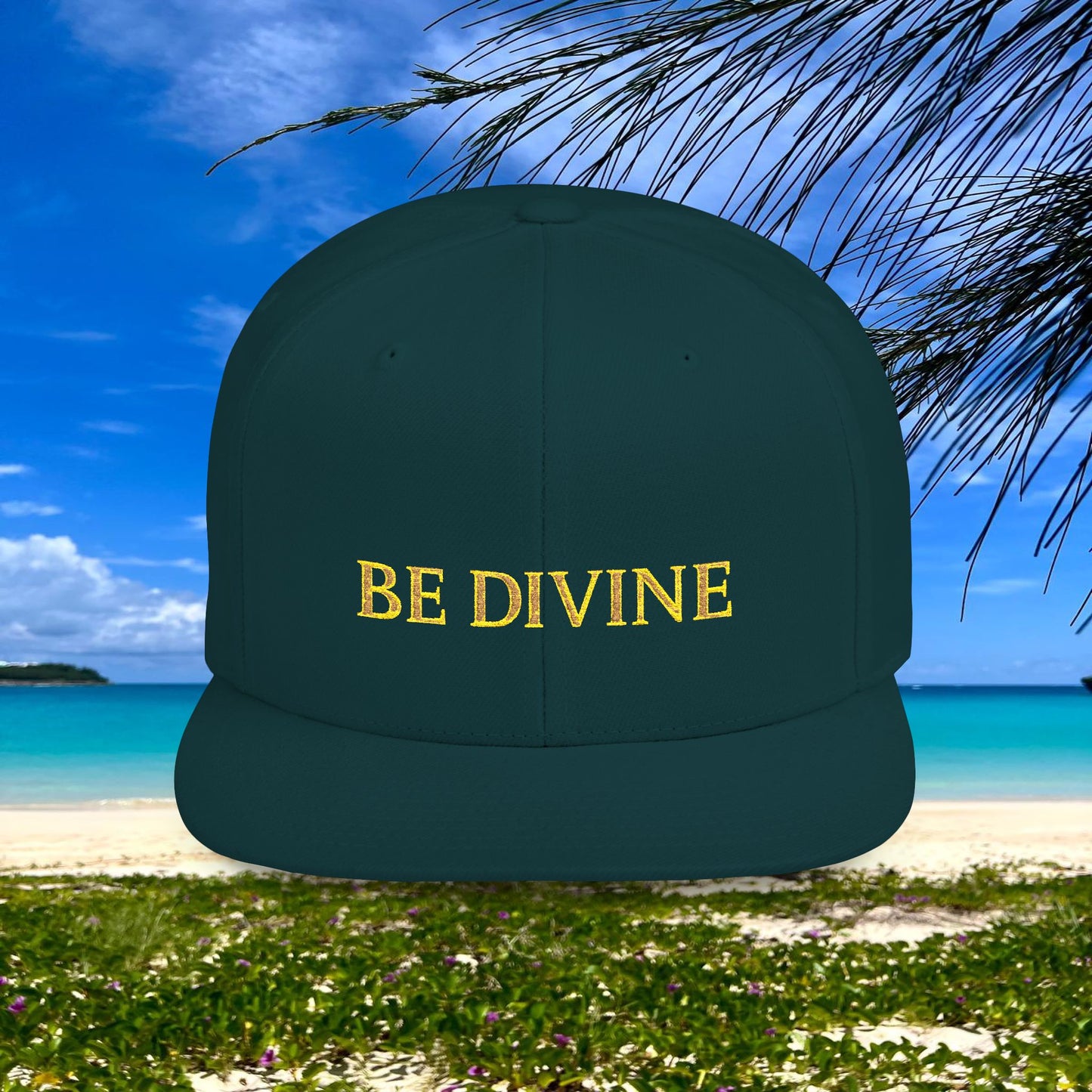 BE DIVINE™ Premium Snapback Cap – Embroidered Gold