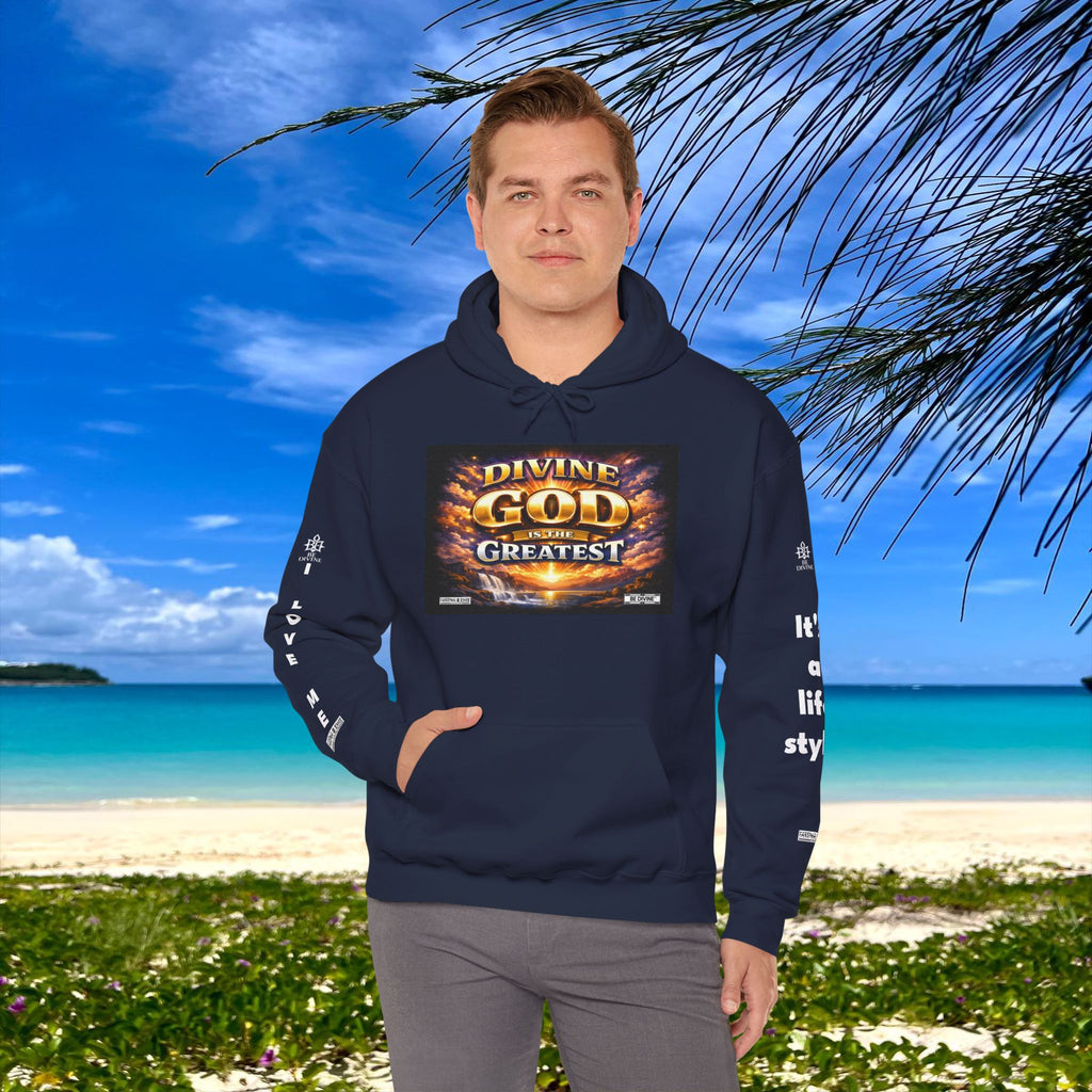 BE DIVINE™ Unisex Heavy Blend Hoodie – Divine God Is the Greatest Faith Statement Sweatshirt