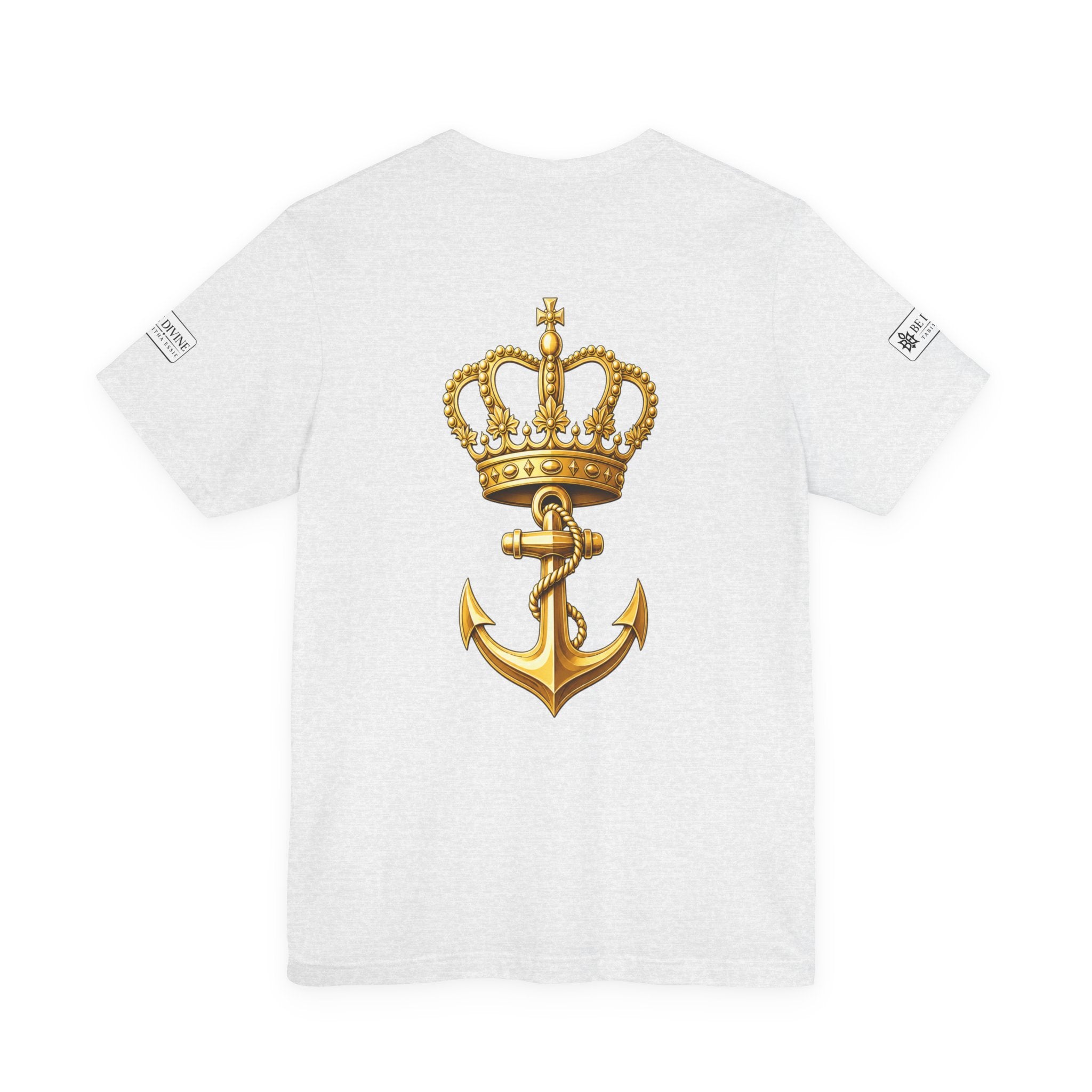 BE DIVINE™ Premium Minimal Crown 'N Anchor Tee – Black & Gold Edition
