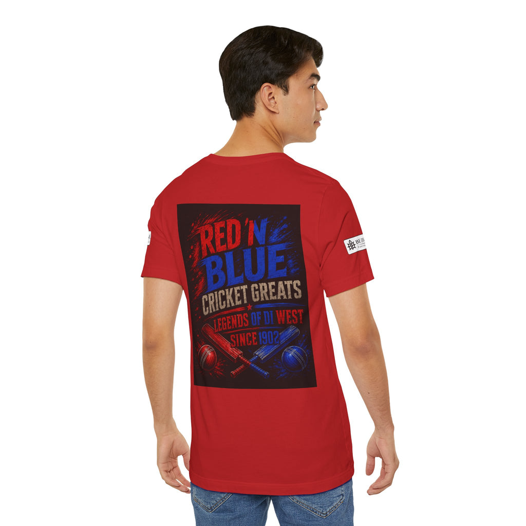 BE DIVINE™ Red ’N Blue Cricket Greats Tee