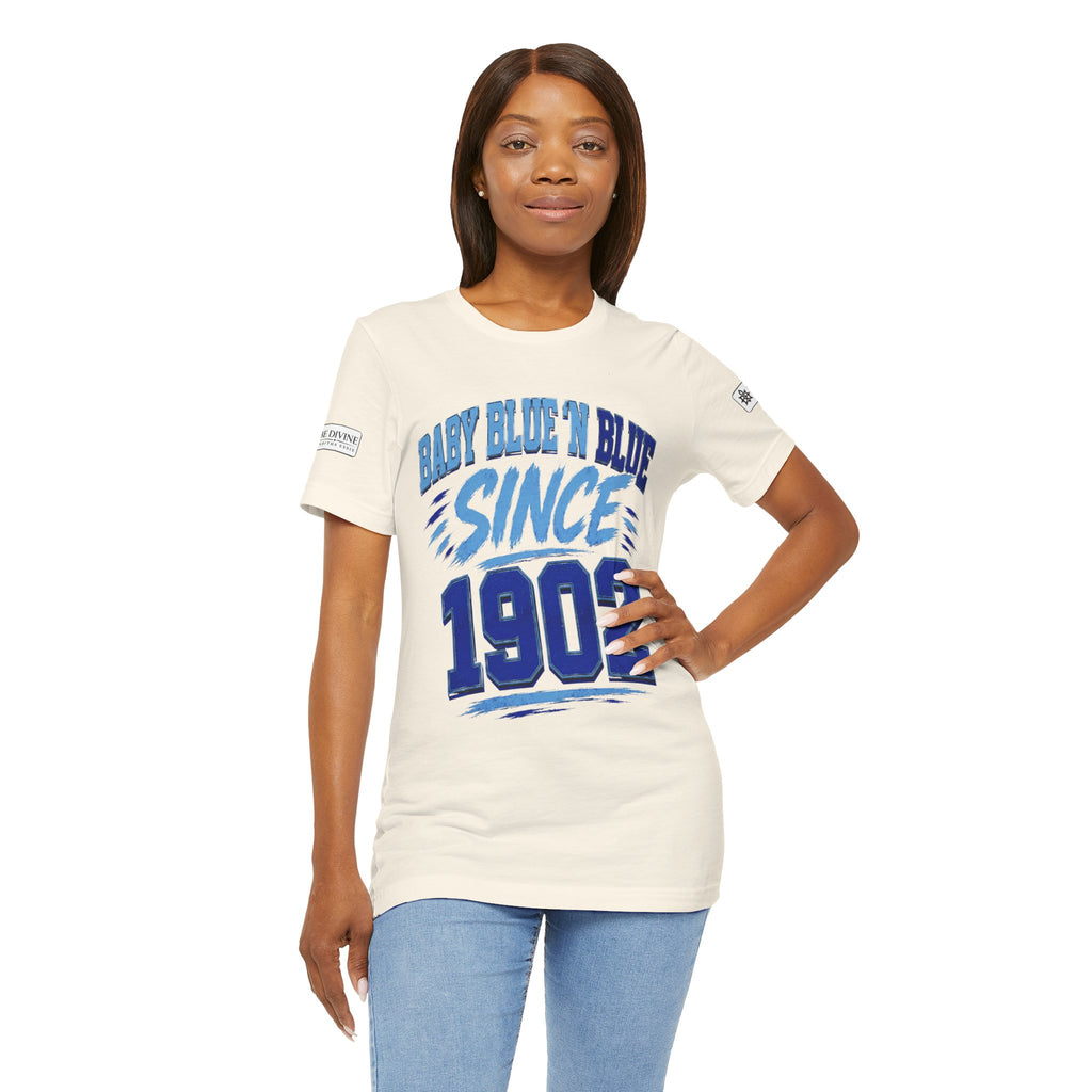 BE DIVINE™ Baby Blue 'N Blue Since 1902 Royalty Tee