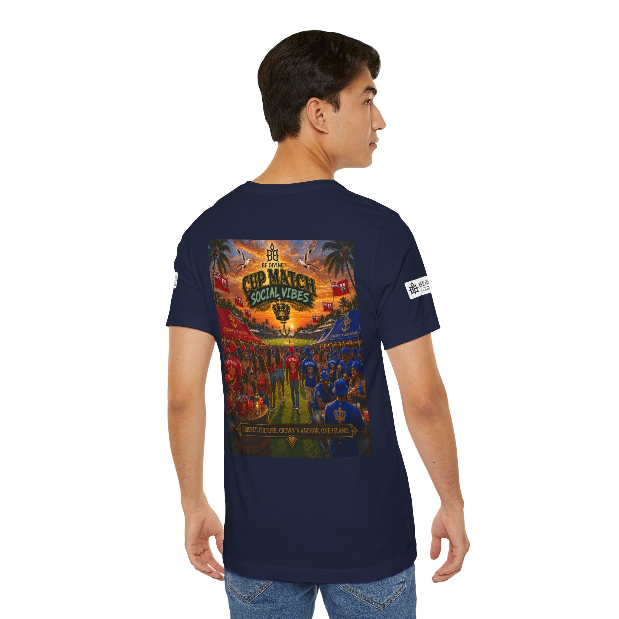 BE DIVINE™ Cup Match Social Vibes Tee – Crown 'N Anchor Edition