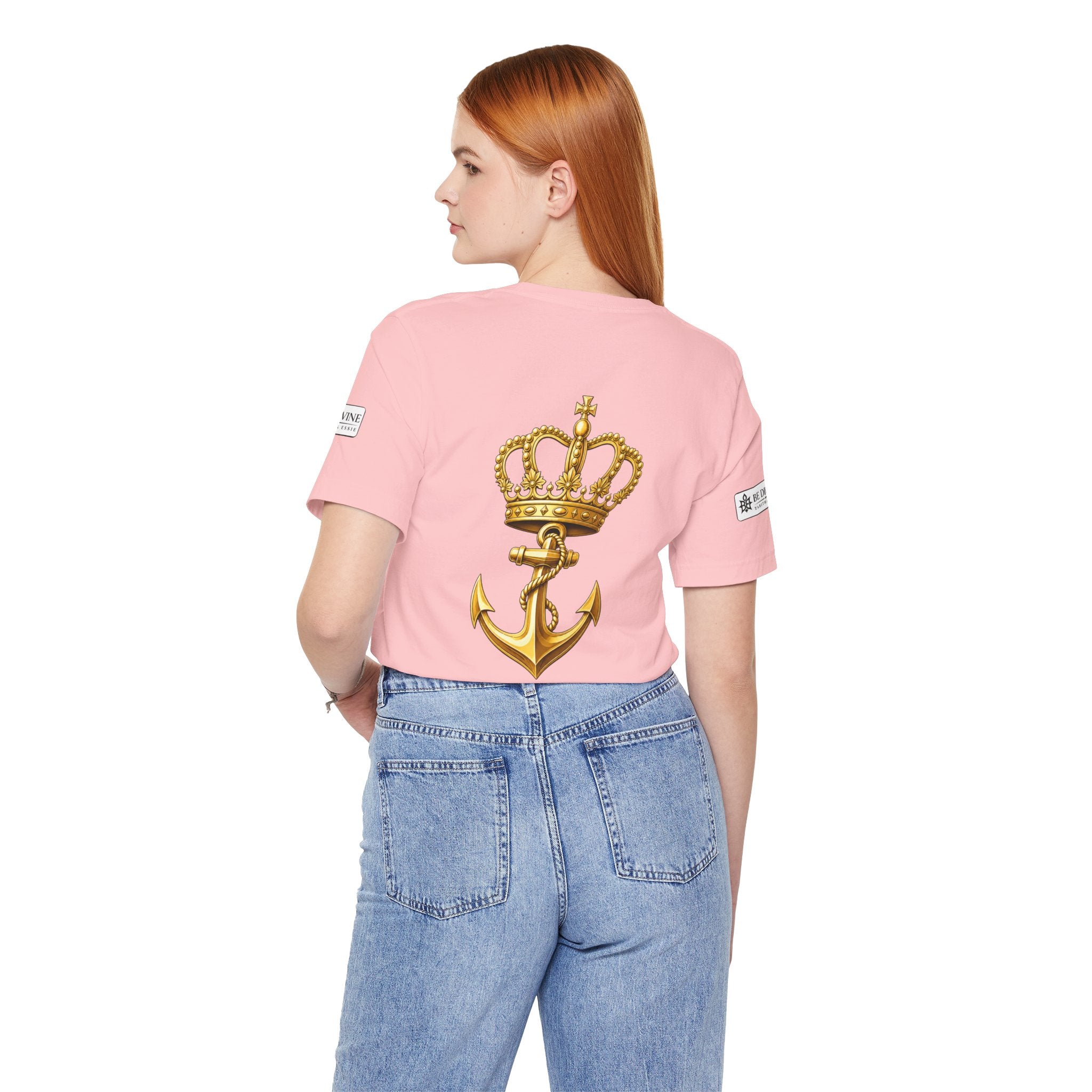 BE DIVINE™ Premium Minimal Crown 'N Anchor Tee – Black & Gold Edition
