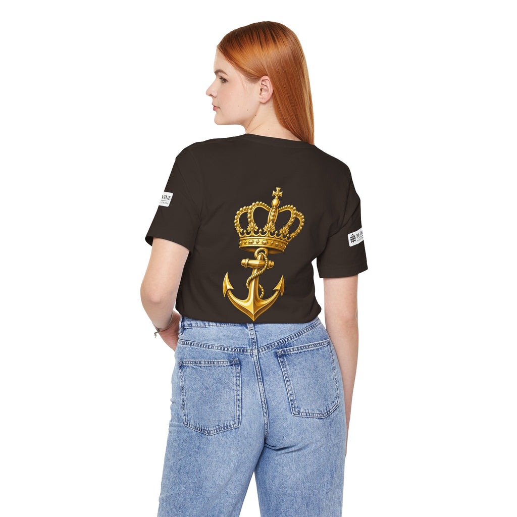 BE DIVINE™ Premium Minimal Crown 'N Anchor Tee – Black & Gold Edition