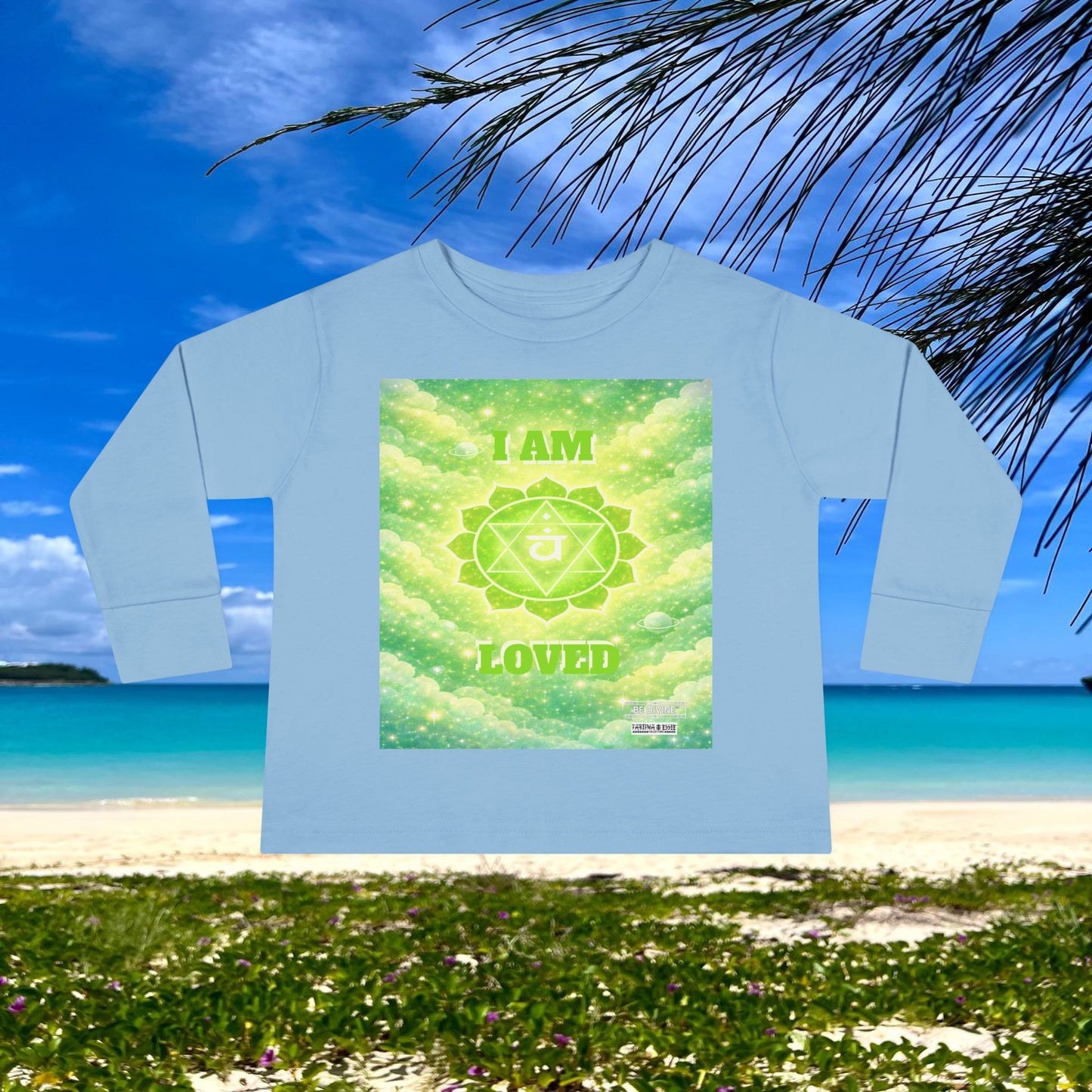 BE DIVINE™ Heart Chakra Toddler Long Sleeve Tee | Love & Compassion Affirmation Shirt