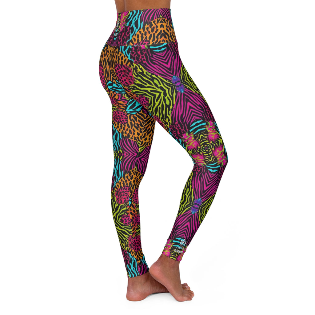 BE DIVINE™ Electric Mirage Leggings – Neon Kaleidoscope Animal Print by Tabitha Essie