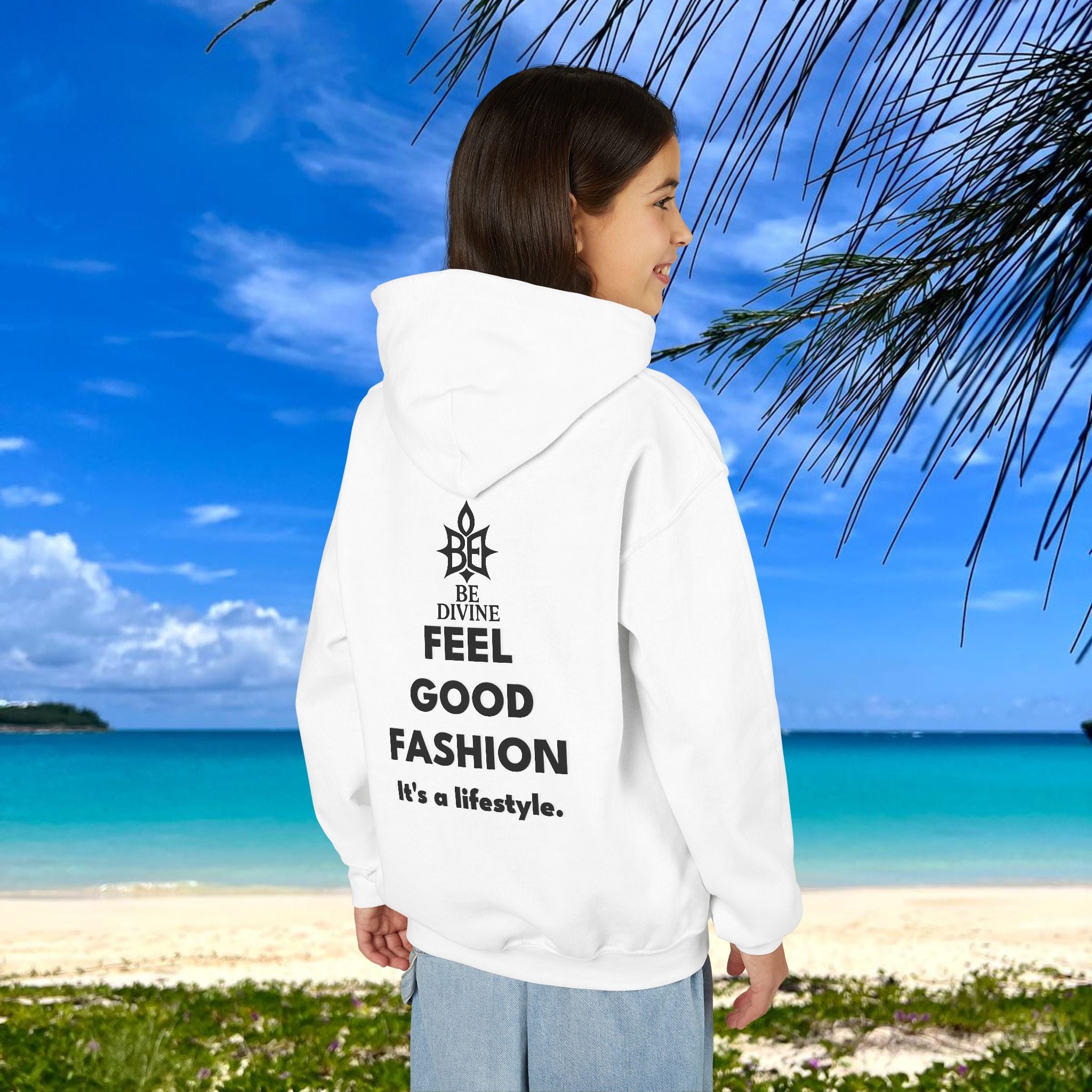 BE DIVINE™ Youth Hoodie – Gender Neutral, Soft Cotton, Inspirational Print (Youth S–XL)