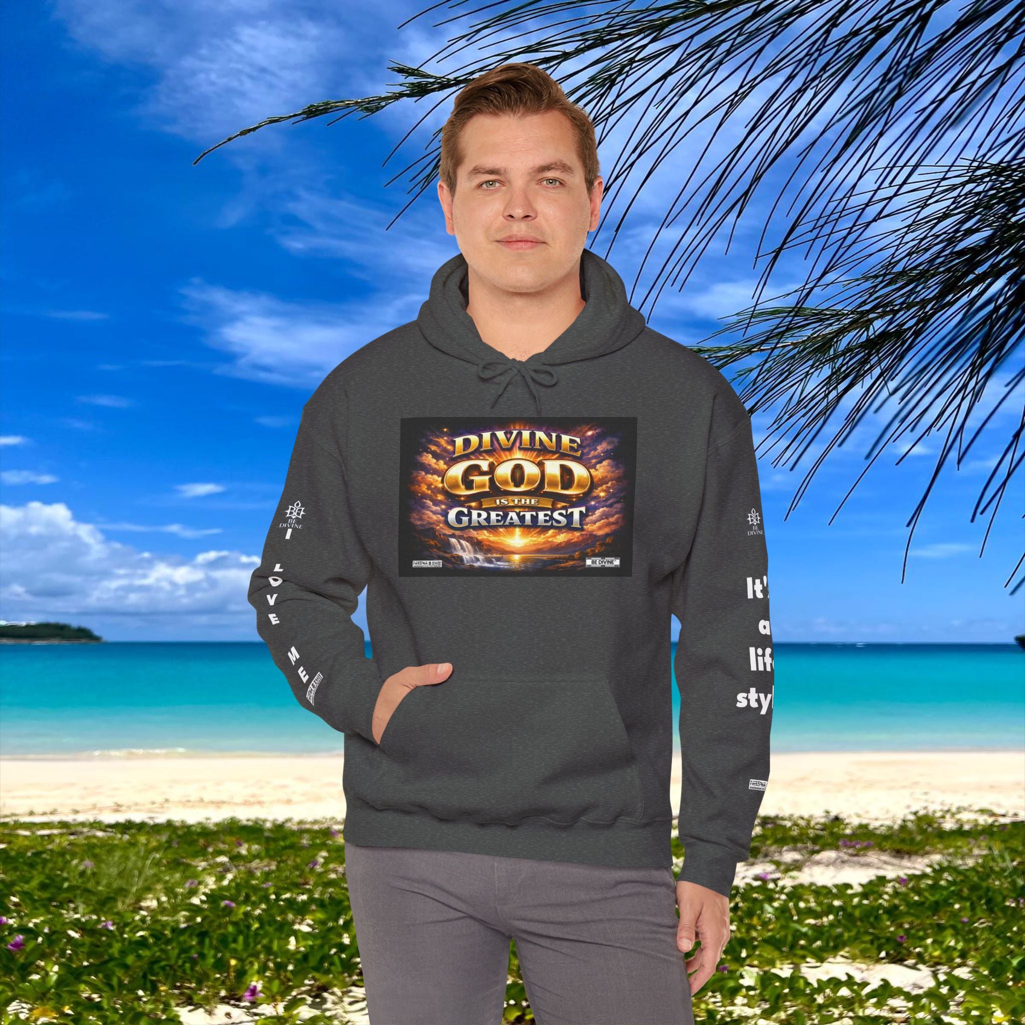 BE DIVINE™ Unisex Heavy Blend Hoodie – Divine God Is the Greatest Faith Statement Sweatshirt