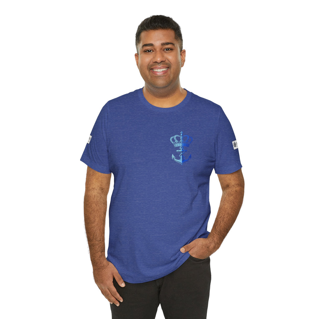 BE DIVINE™ Premium Minimal Crown 'N Anchor Tee – Blue 'N Blue Edition