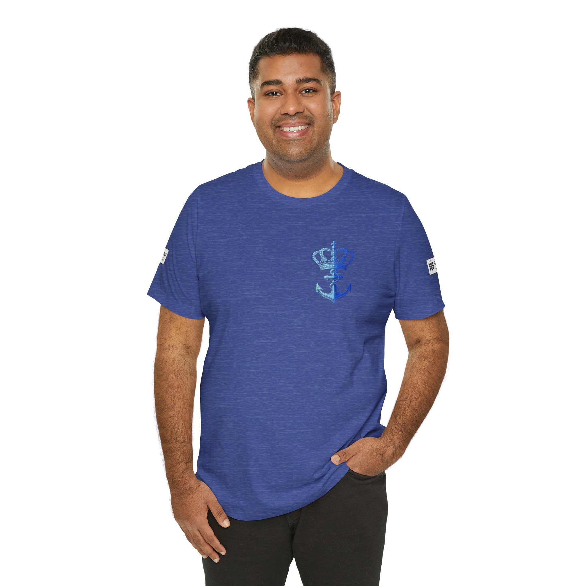 BE DIVINE™ Premium Minimal Crown 'N Anchor Tee – Blue 'N Blue Edition