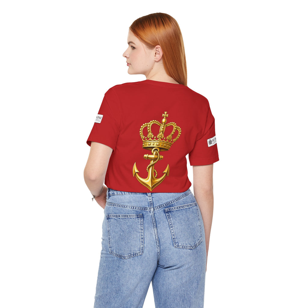 BE DIVINE™ Premium Minimal Crown 'N Anchor Tee – Black & Gold Edition